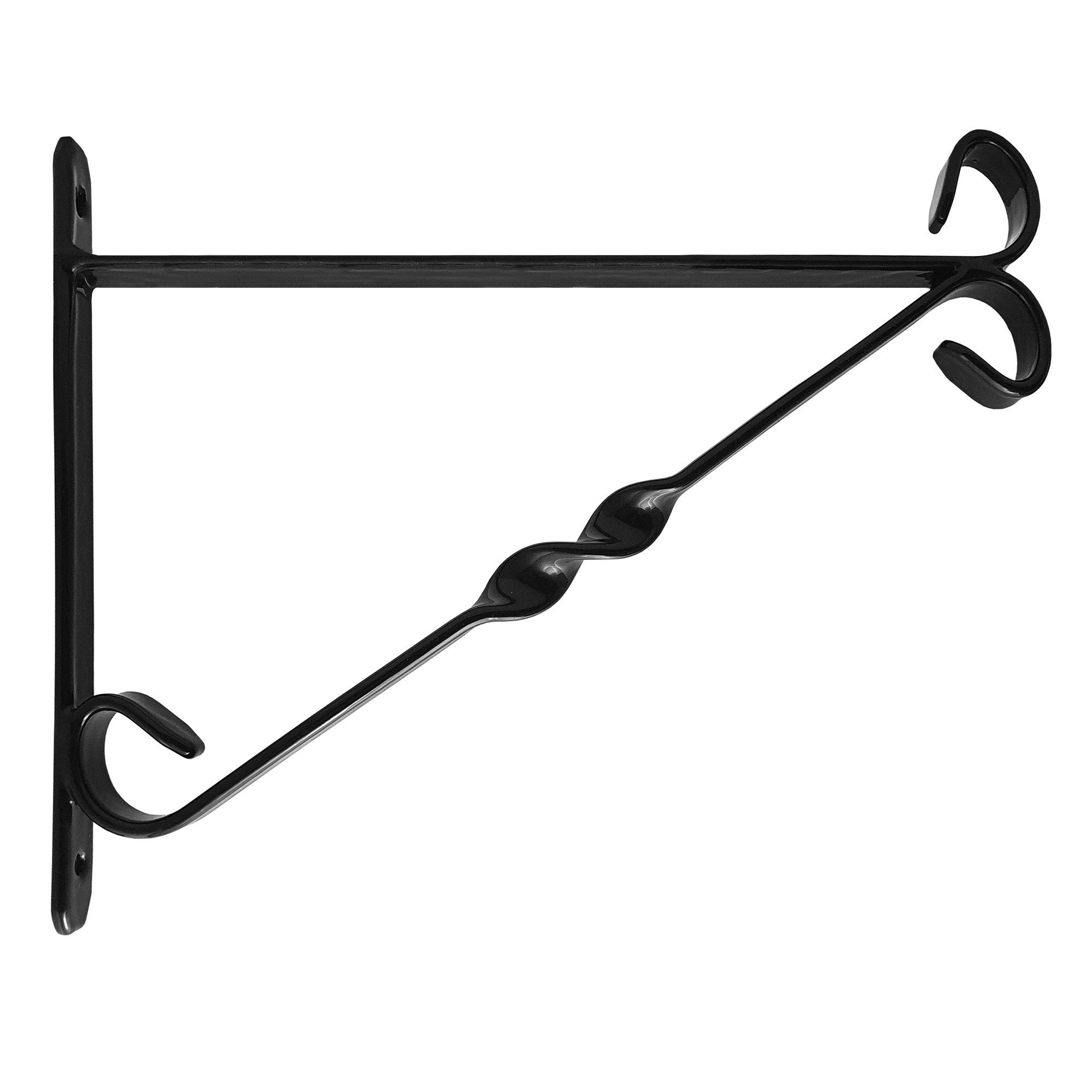 Elixir Gardens Heavy Duty Wrought Iron Hanging Basket Wall Bracket S, M, L, XL - Black | Various qty available (from 1 to 40) | x 10, small 12 inch