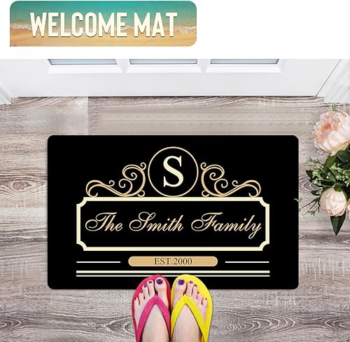 Miniatura 2 de Tapetes de campamento personalizados para exteriores con tu nombre, tapetes de bienvenida para entrada al aire libre con nombre, tapete divertido