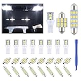 24 Pieces Dome Light LED Car Interior Bulb Kit Set 194 T10 DE3175 578 31mm 42mm Bulbs Interior Replacement Lights for Car Map License Plate Door Side Marker Cornering Trunk Light - White