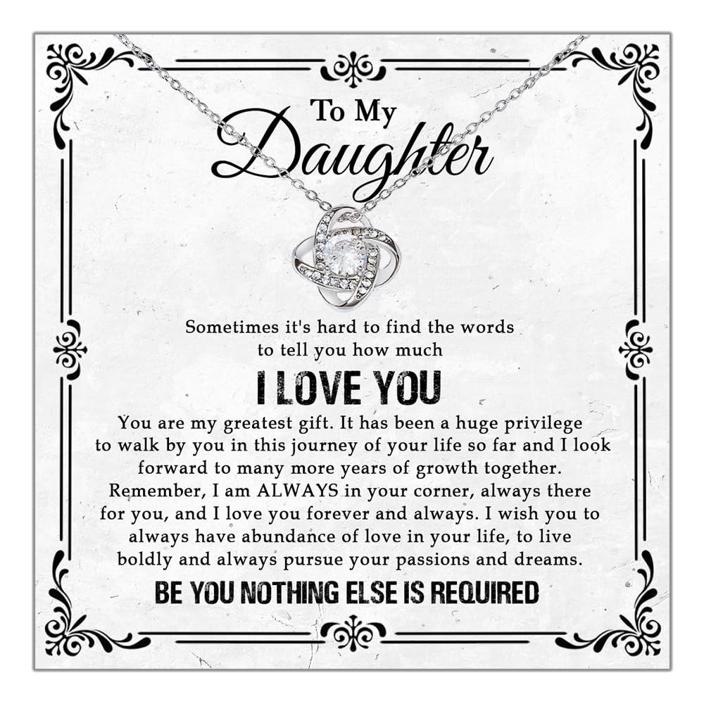 Xukaenus Daughter Necklace From Dad | Cubic Zirconia Pendant To My Beautiful Daughter Necklace From Mom | Daughter's Christmas Valentine Graduation