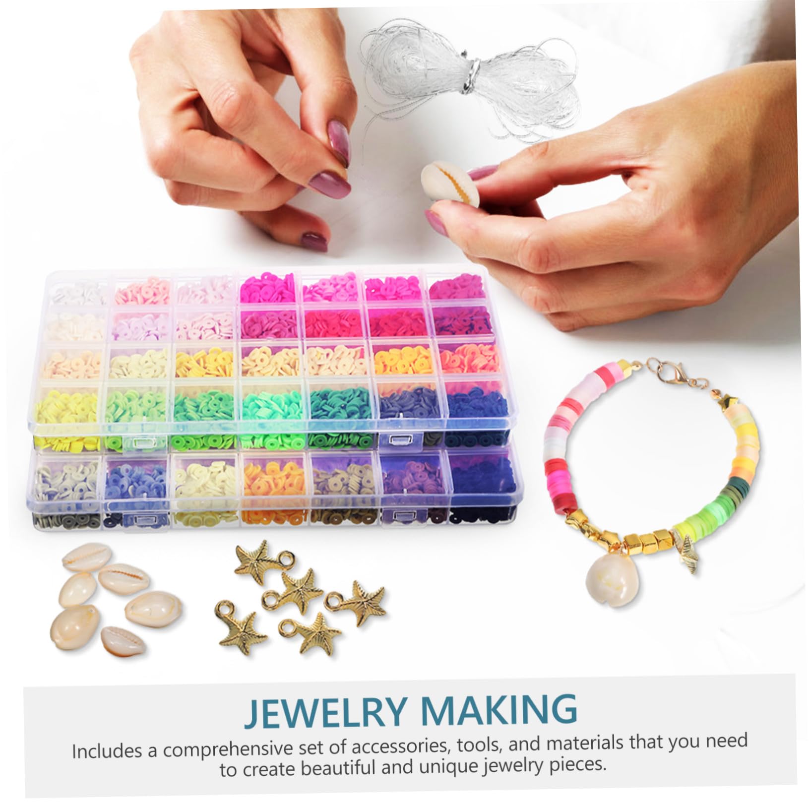 Kit Complet de Fabrication de Bijoux DIY avec Perles Colorées pour Bracelets et Colliers Accessoires Créatifs pour Débutants et Amateurs de Loisirs Créatifs