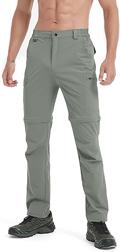 Miniatura 6 de Pantalones de senderismo para hombre, convertibles, con cremallera, ligeros, impermeables, de secado rápido, para pesca al aire libre, viajes