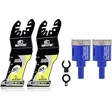 Black Ice Oscillating Tool Blades, DARTOTEK 2PCS Carbide Teeth Multitool Blades for Hard Metal, Nails, Screws, Bolts Universal Fit Saw Blades with Extended Lifespan for Oscillating Multi-Tool