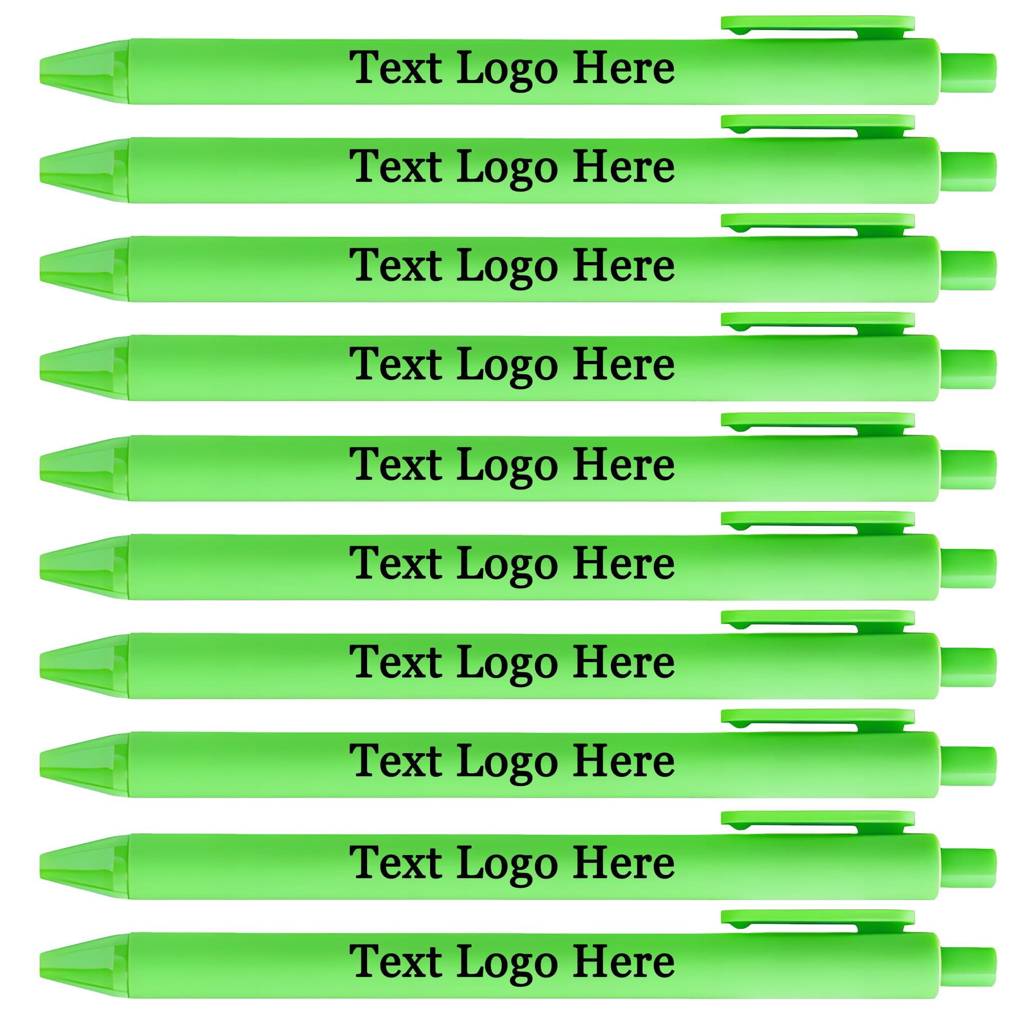 HEYZARDA Personalised Pens with Logo Text Name Bulk Custom Pen for Office Church School Business 100 Pcs, green
