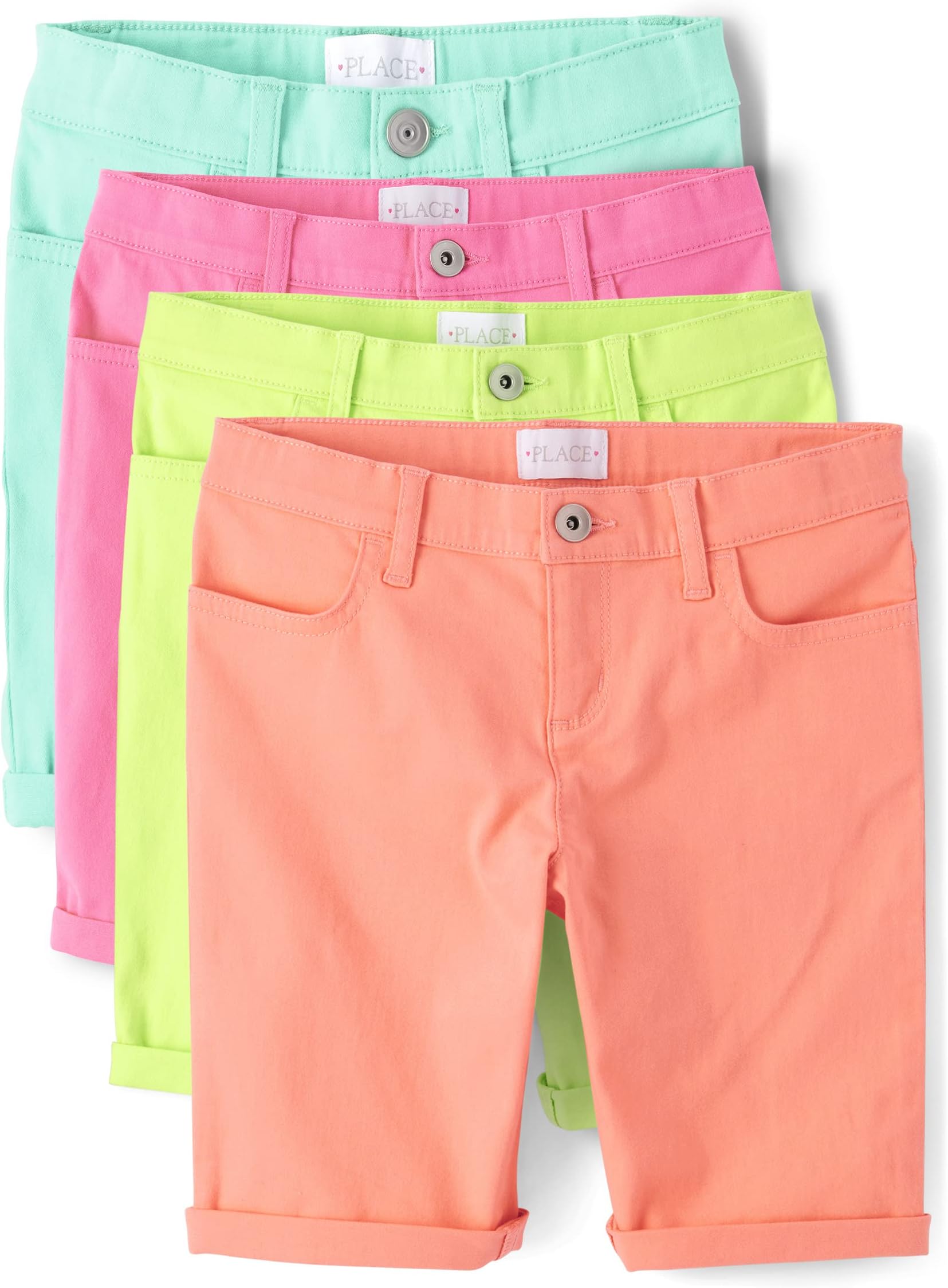 Girls' Roll Cuff Twill Skimmer Shorts