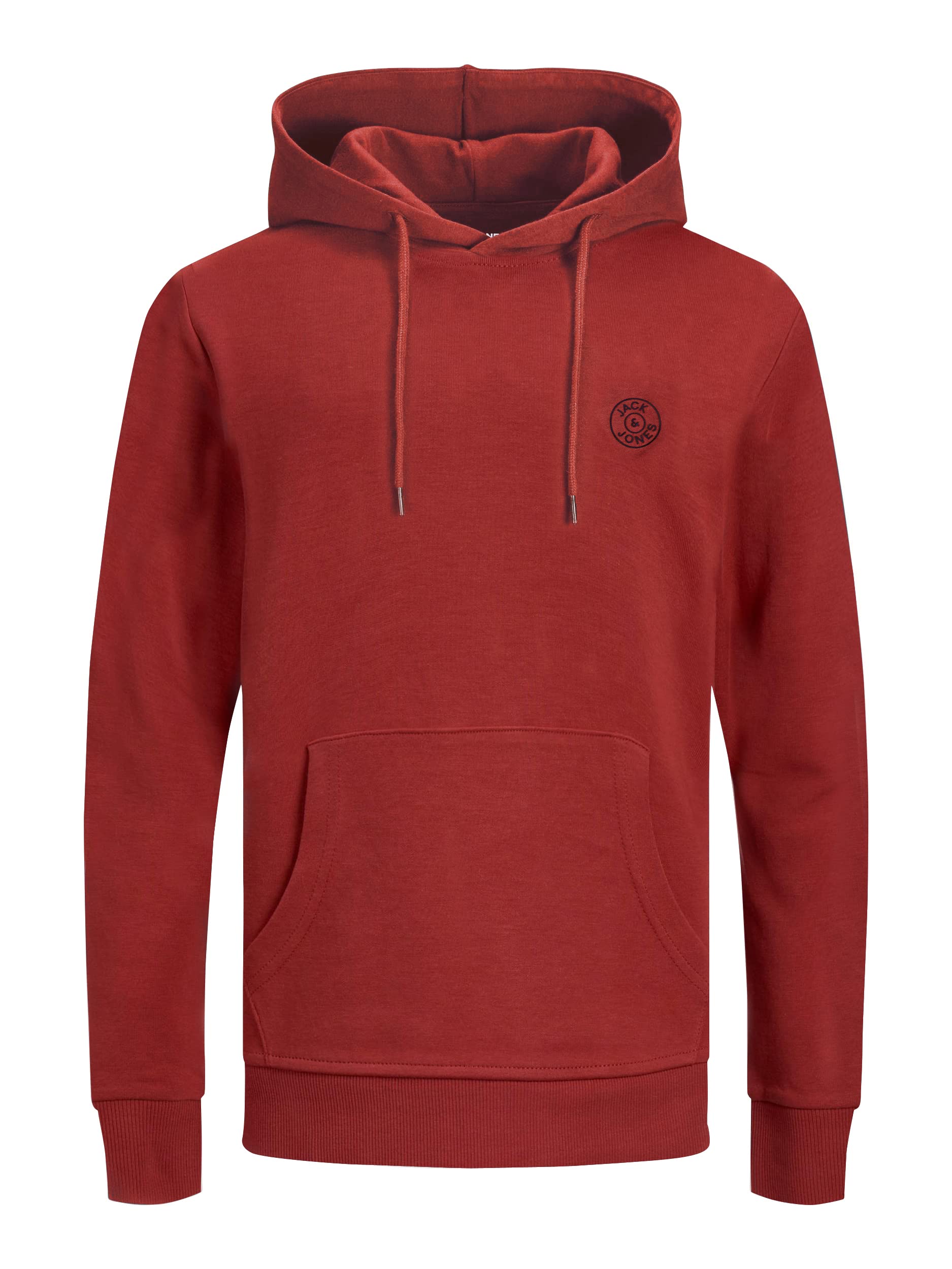JACK & JONES Herren JJEBASIC Logo Sweat Hood, Red Dahlia/Black, XXXL