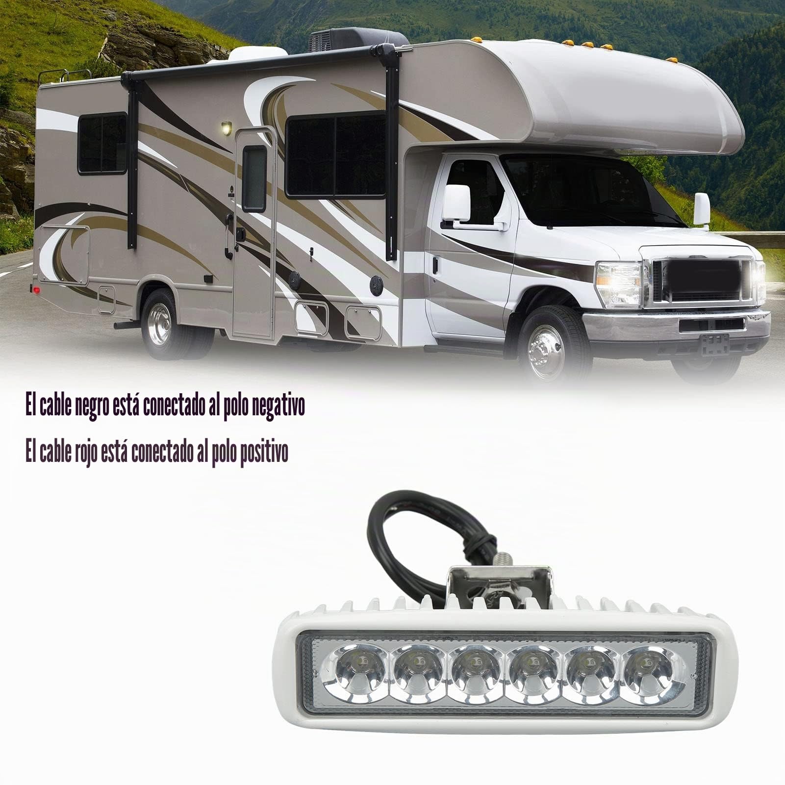 OUKENS Luces de navegación LED para buques, 12V a 24V CC, Lámpara de trabajo LED impermeable para barcos, adecuada para iluminación exterior de coches, Yates(BLANCO)