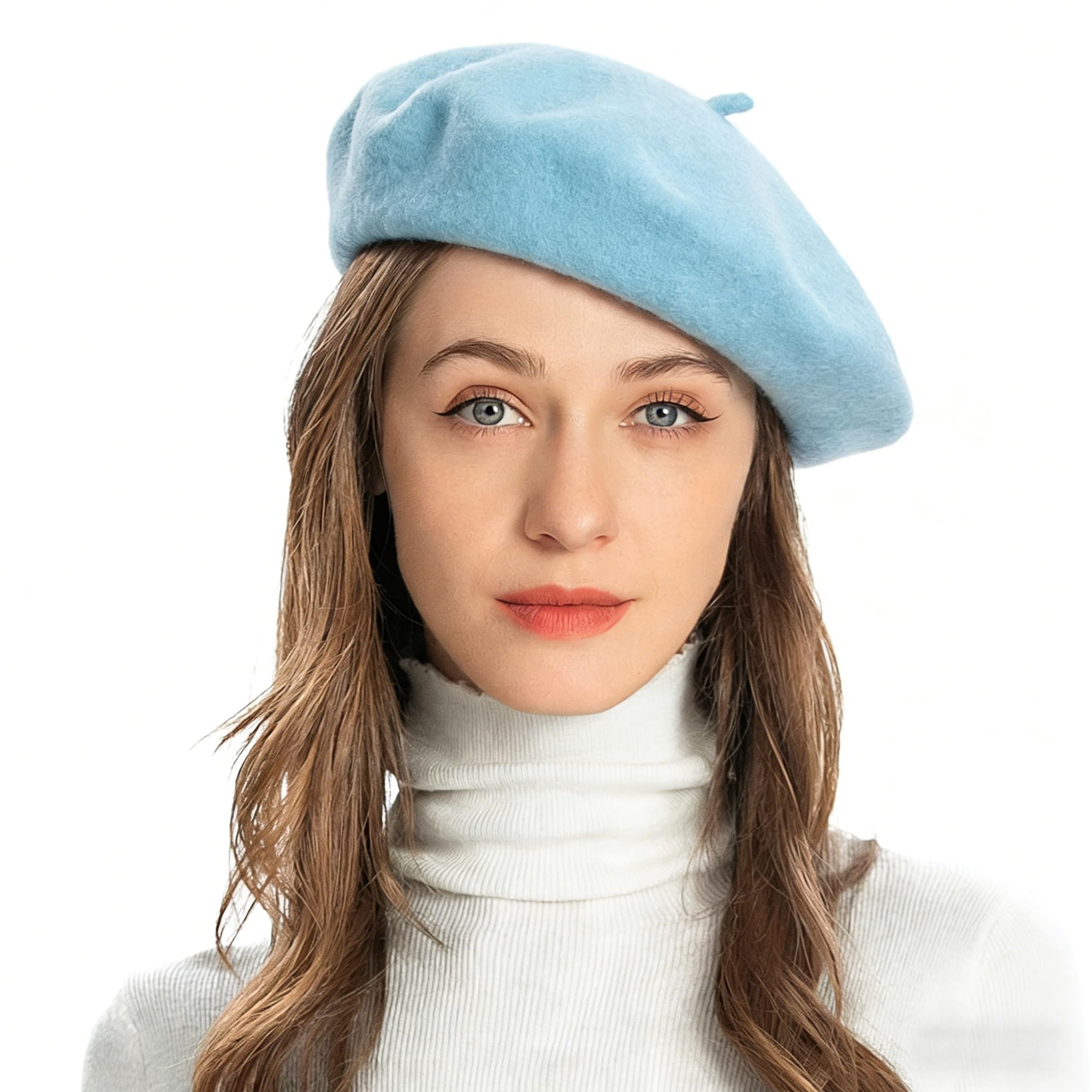 ZLYC Wool French Beret Hat Solid Color Beret Cap for Women Girls