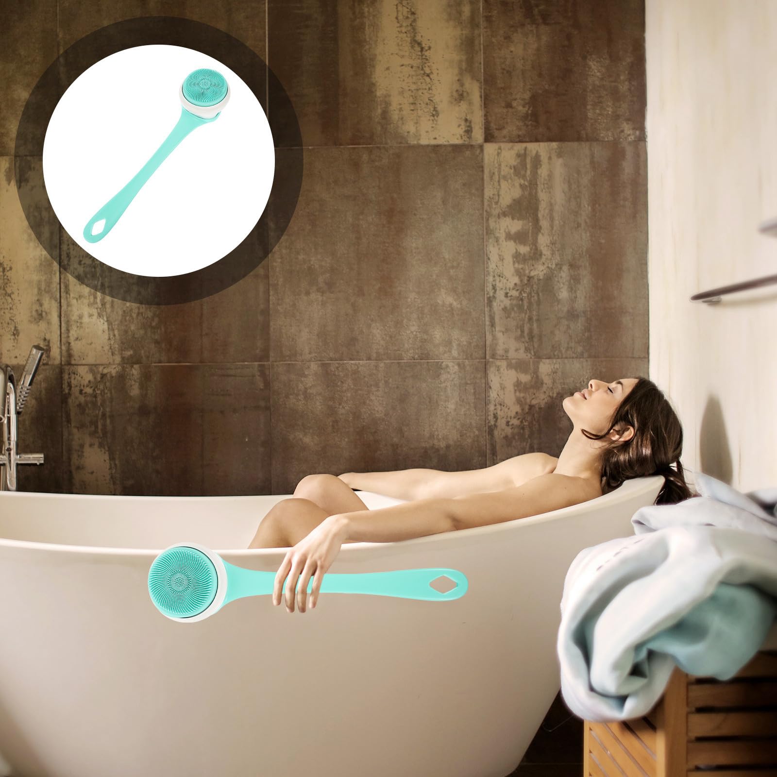 Elektrische Rückenwaschbürste für Dusche mit 1800mah, Grün