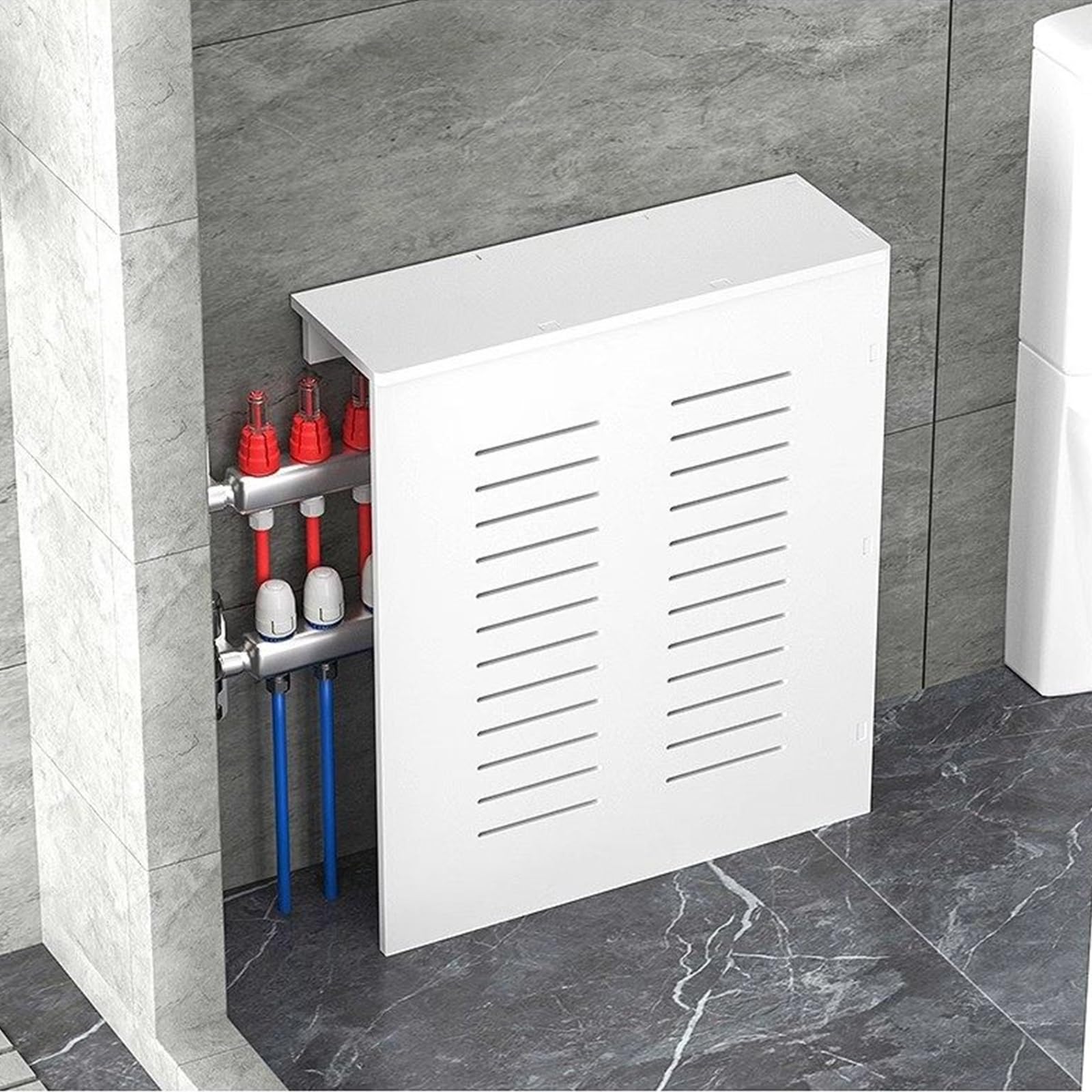 Heizungsverkleidung Weiß PVC-Material Dreiseitig Verkleidung für Heizkörper