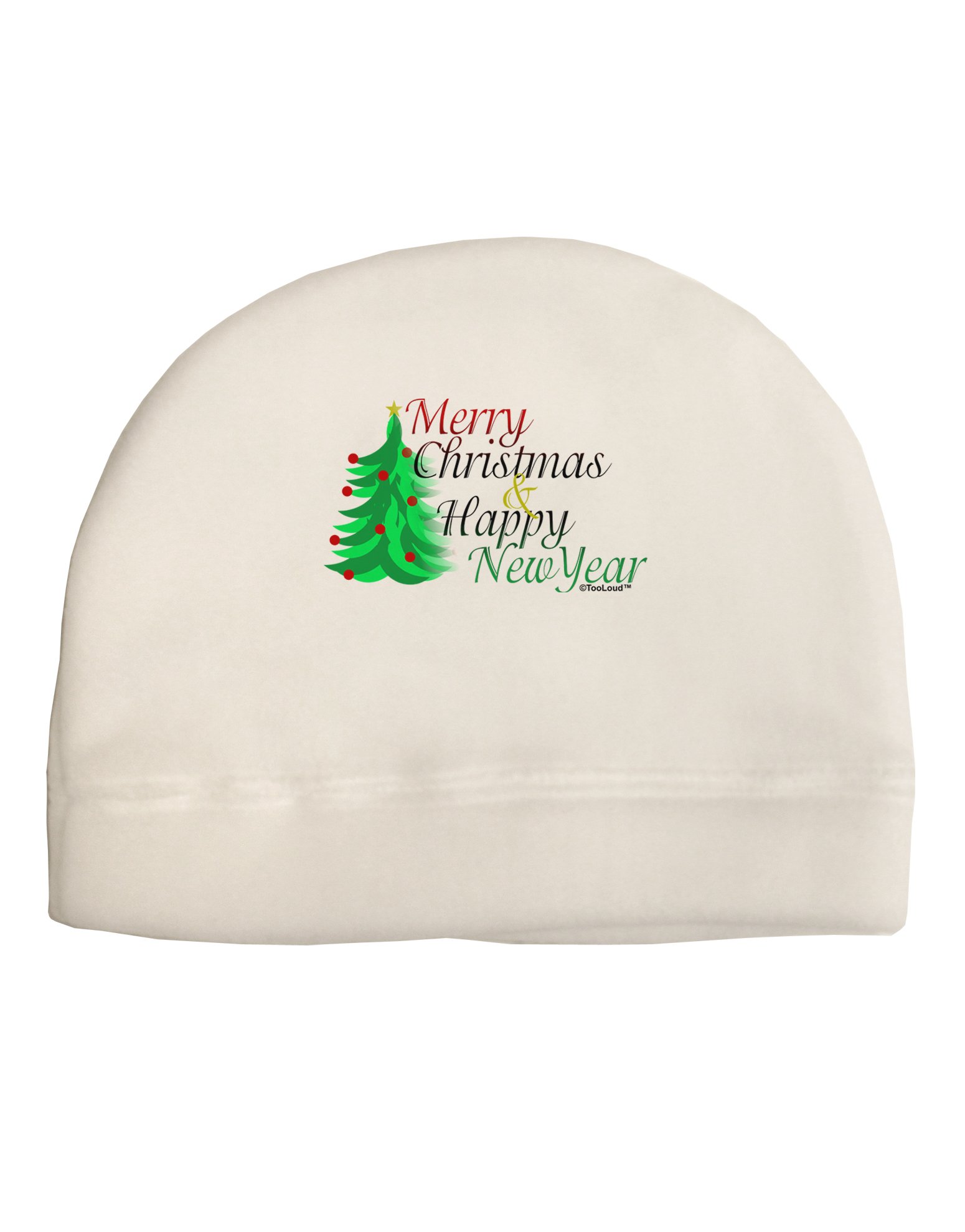 TOOLOUD Merry Christmas & Happy New Year Child Fleece Beanie Cap Hat White