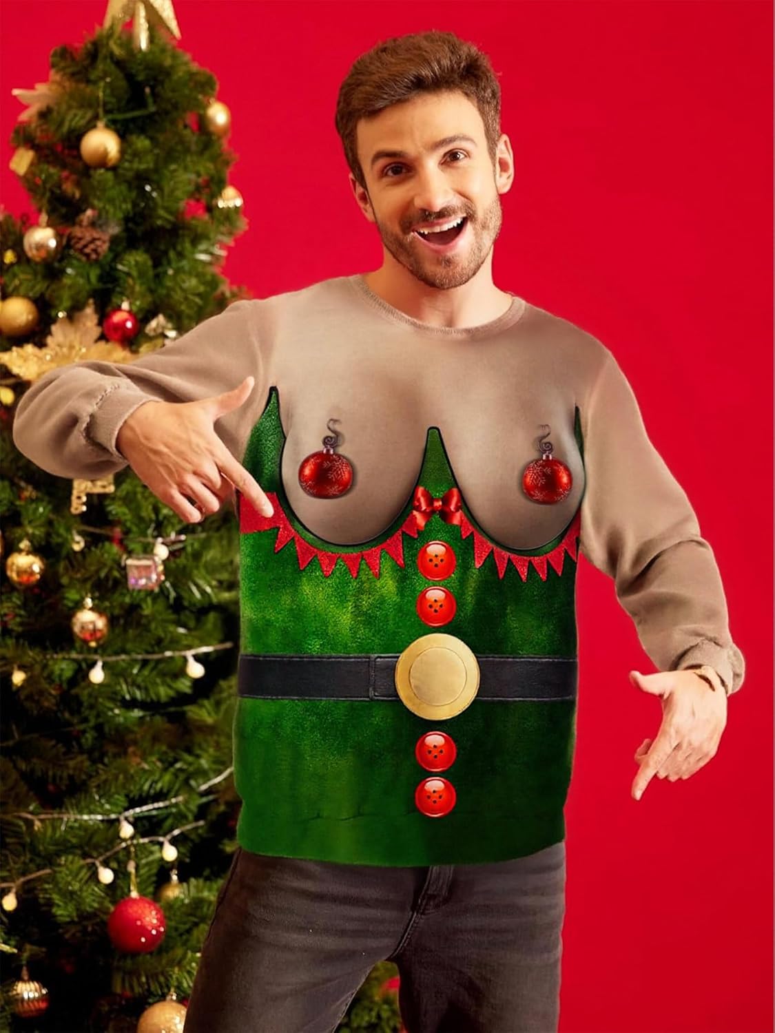 Funny Ugly Christmas Sweatshirt for Men Women, Holiday Pullover Sweater, Unisex Xmas Party Tops - Image 3