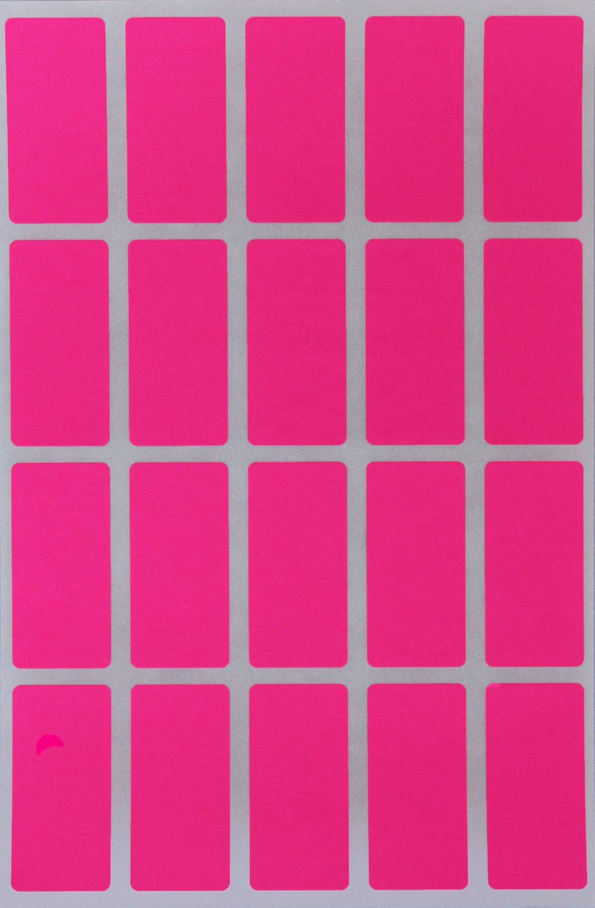 Royal Green Neon Pink Index tabs Color Labels 1.57 inch x 0.75 inch - Rectangular Colored File Stickers (40mm x 19mm) - 100 Pack