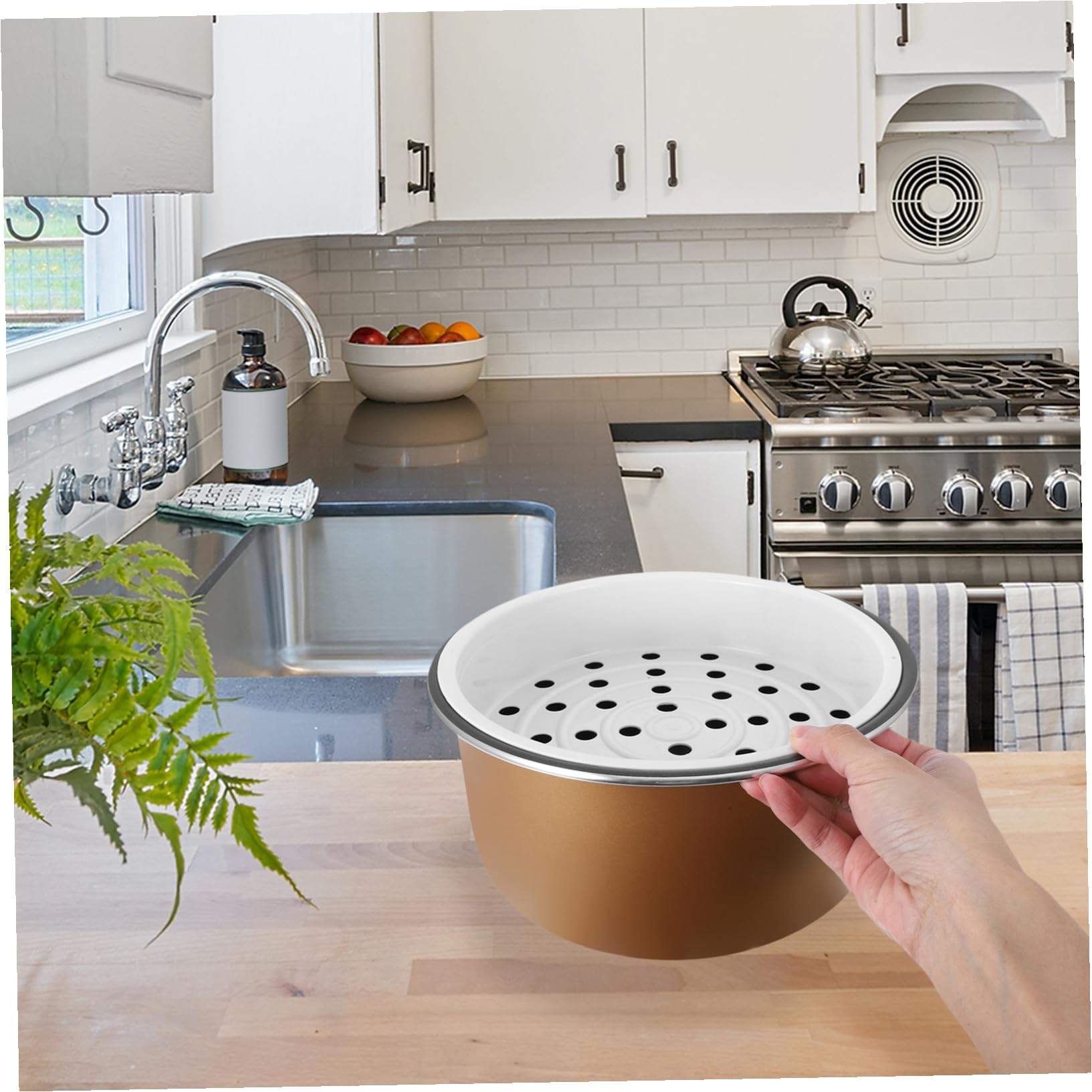 Olla Interior Diseño de Escala de Aleación de Aluminio Adecuado para Reemplazo Capacidad 4 L y Cocinar Sopa para Olla Arrocera Eléctrica en Cocina Doméstica