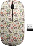 2.4GHz USB Wireless Mouse, Forest Hedgehogs Pattern, Ergonomic Slim Computer Mice for Kids