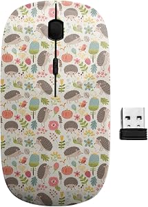 2.4GHz USB Wireless Mouse, Forest Hedgehogs Pattern, Ergonomic Slim Computer Mice for Kids