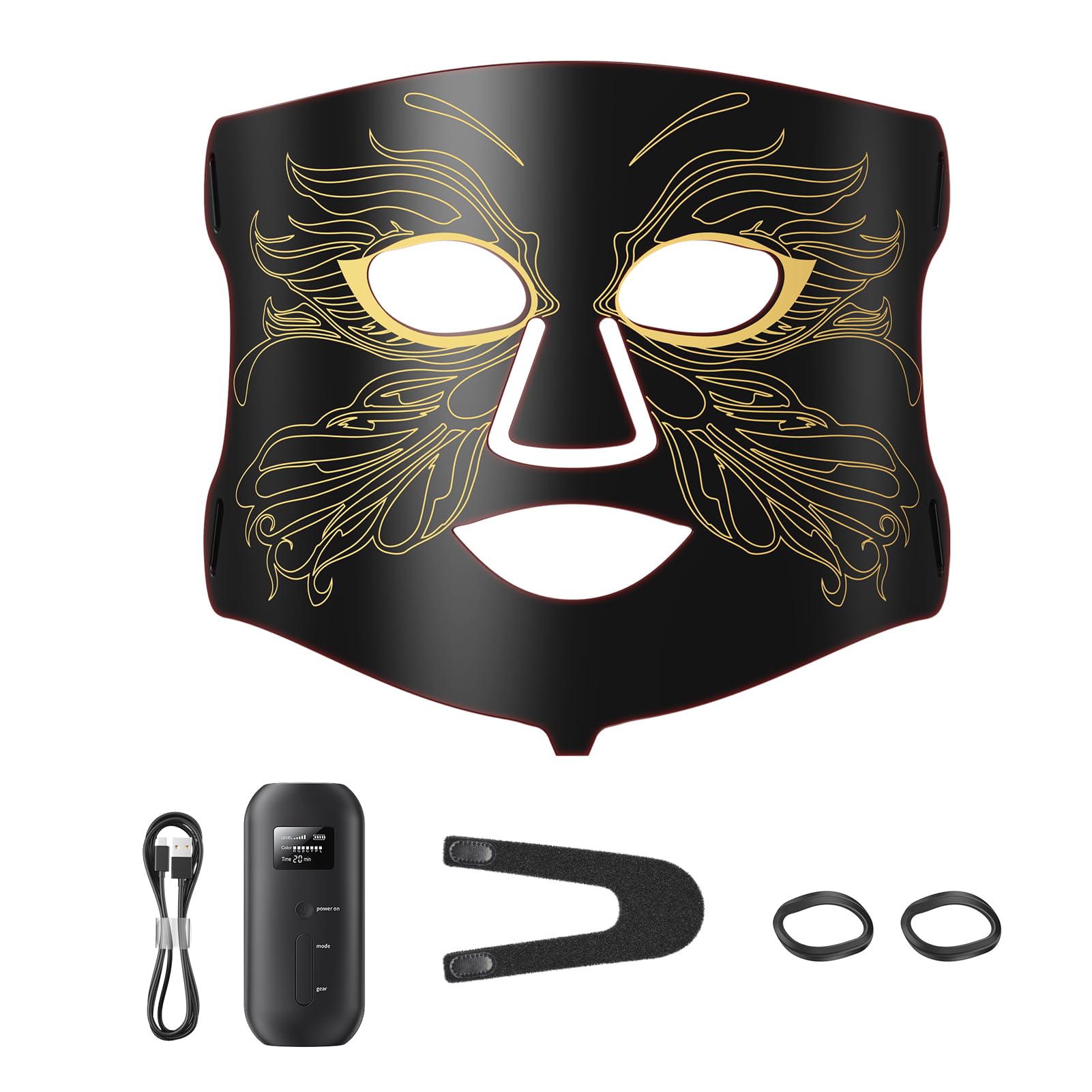 LED Light Therapy mask E106A Red Light Therapy for Face and Neck 7-in-1 Colors Led Face Mask Light