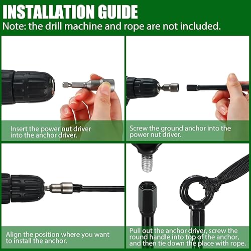 Miniatura 4 de Anclaje de suelo de 40 pulgadas de largo, hoja en espiral, anclaje de tierra de tierra, 4 anclajes anchos para trampolín, gancho de anclaje de metal