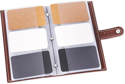 Miniatura 10 de Hennaja Organizador de tarjetas de visita, soporte para tarjetas de visita, funda de piel sintética, carpeta de organización con nombre y tarjeta de