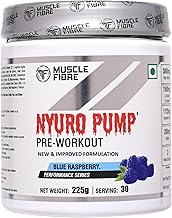 Muscle Fibre High-Performance Pre-Workout Supplement – Increase Energy, Focus & Stamina | Muscle Gains & Endurance Boost | Advanced Formula For Explosive Workouts with Caffeine & Beta-Alanine | Muscle Building [30 Servings, Blue Raspberry]