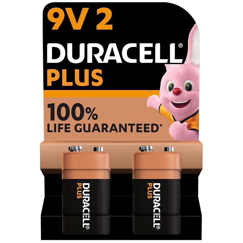Immagine del prodotto Batterie Duracell Plus 9V (pacco da 2) - Alcalina - Fino al 100% di extra durata - Affidabilità per i dispositivi a uso quotidiano - 0% plastica nel pacco - 5 anni di conservazione - 6LR61 MN1604