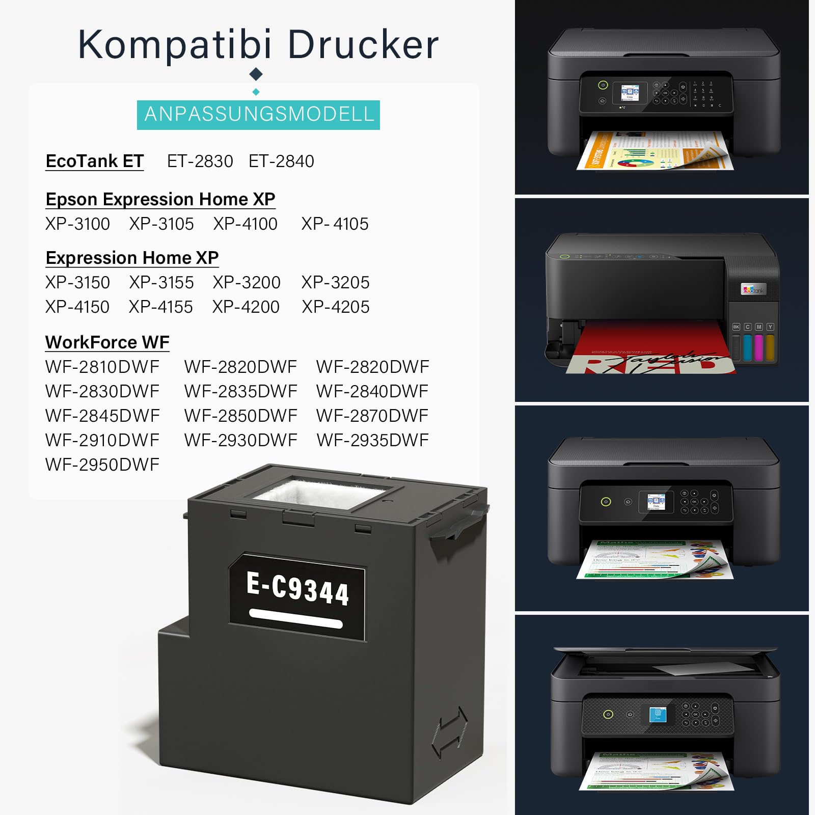 Spaceink C9344 C12C934461 per XP-2100 XP-3100 XP-3105 XP-4100 XP-4105 XP-3150 XP-3155 XP-3200 XP-3205 XP-4150 XP-4155 XP-4200 2810DW. F WF-2820DWF WF-2830DWF WF-2835DWF stampante