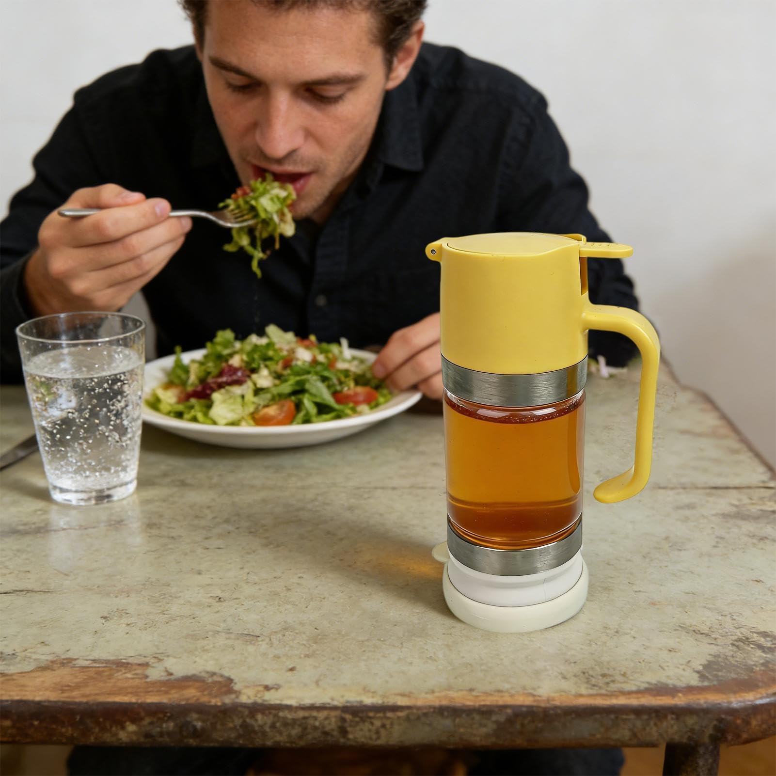 Dispensador de miel, diseño sin goteo con asa, ideal para jarabe de arce, salsas y aderezos, estructura higiénica para cocina, bar y catering