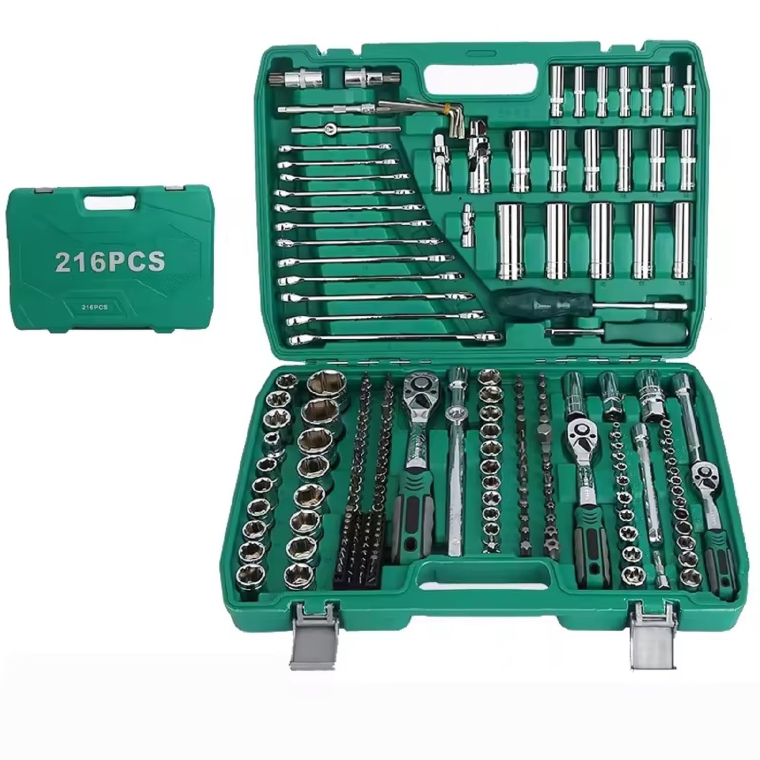 SNE heavy duty 216 pcs Socket Wrench Set 1/4 Inch 3/8 Inch 1/2