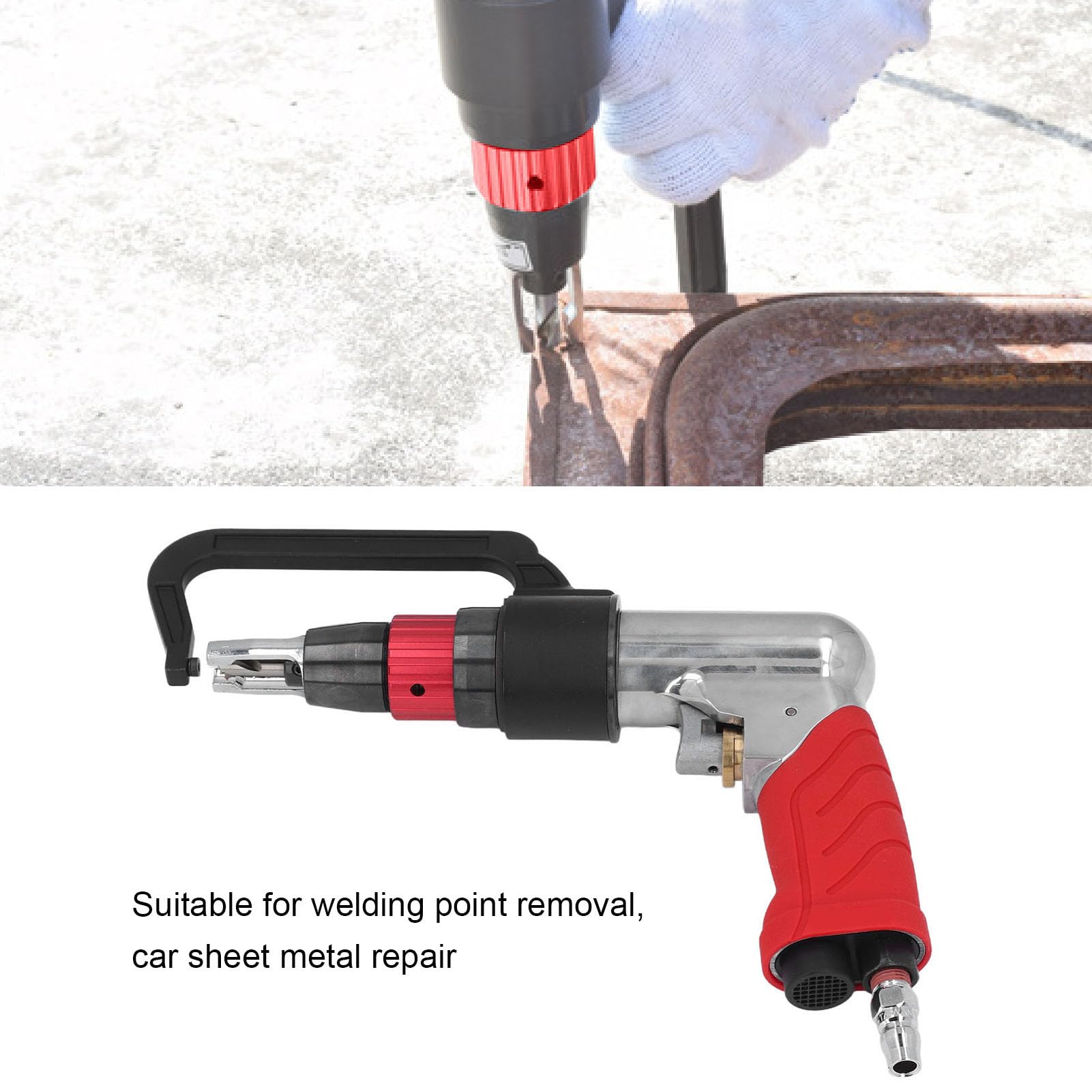 Pneumatic Spot Weld Drill, Air Spot Welding Drill M8 Chuck For Sheet Metal Repair, 1600rpm, Air Inlet 6kg 8kg Pressure