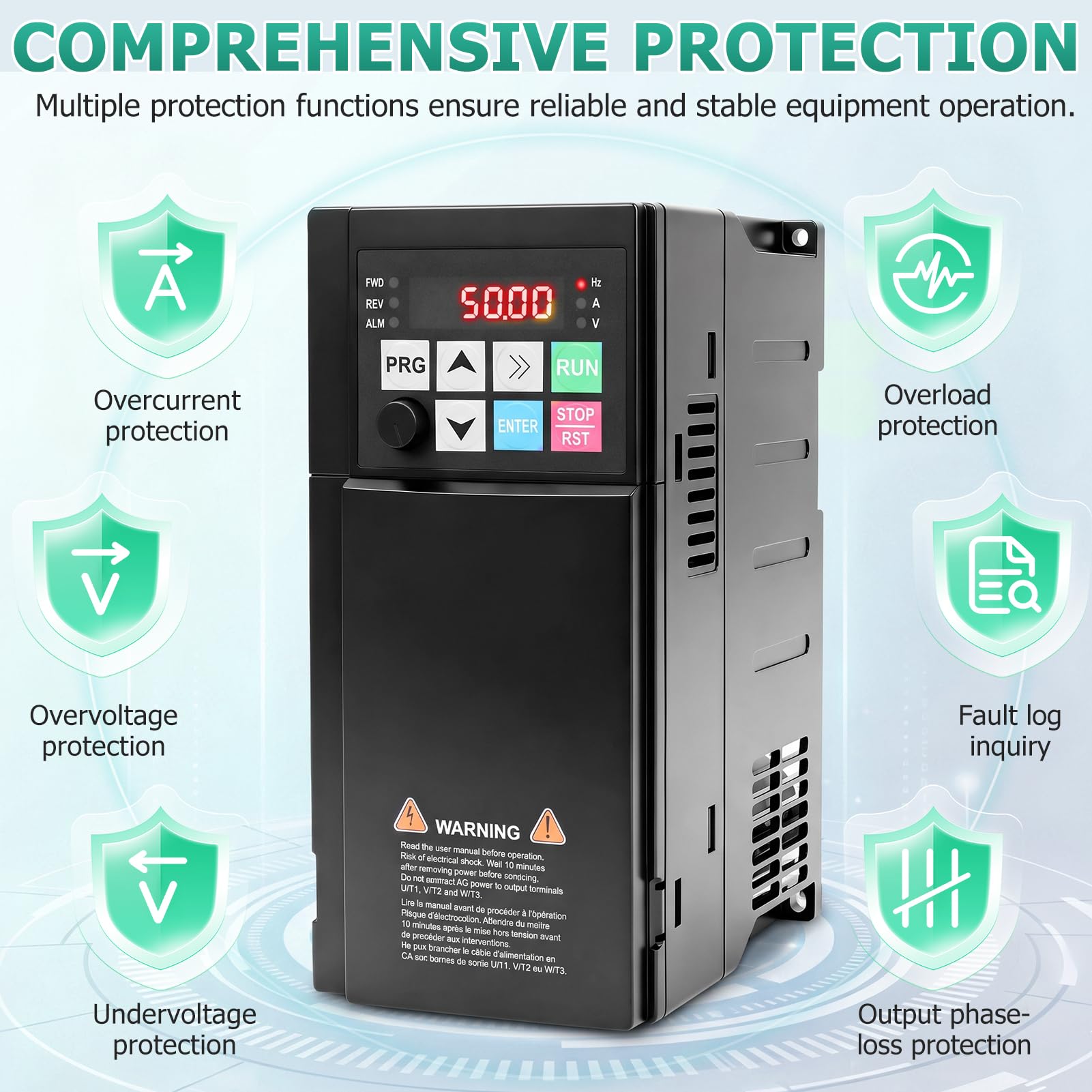 Frequenzumrichter 230V 400V, 1-Phasig 230V-Eingang 3-Phasen 400V-Ausgang