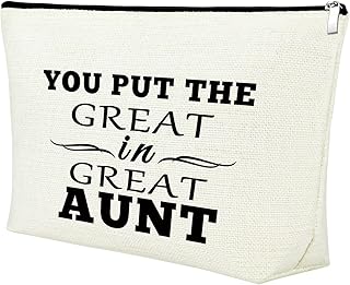 Aunt Gifts from Niece Great Aunt Gifts Makeup Bag Mothers Day Gifts for Aunt Cosmetic Bag Best Aunt Ever Gift Thanksgiving Gift New Aunt Gift Christmas Birthday Retirement Gift for Auntie Travel Pouch