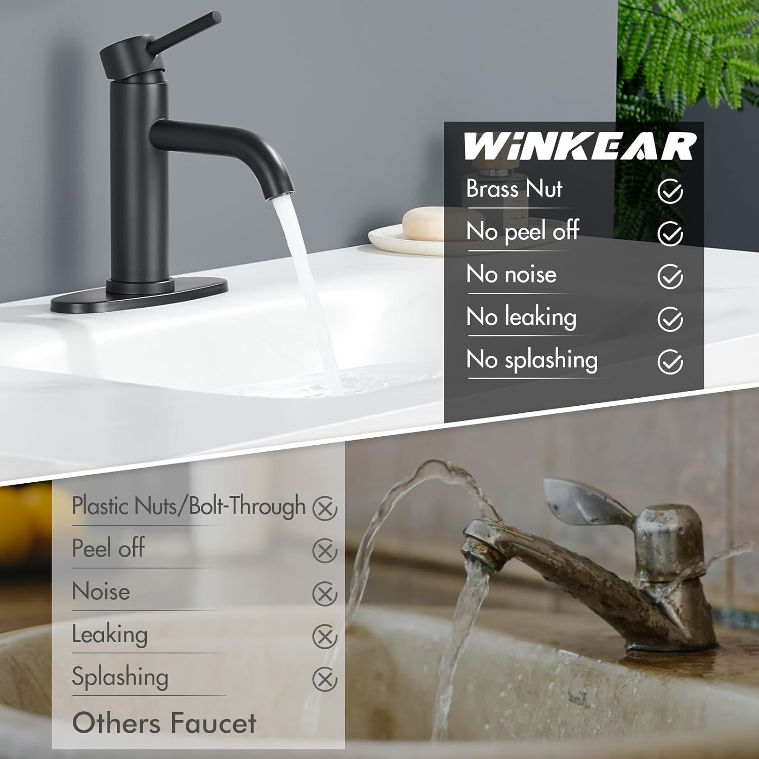 Matte Black Stainless Steel Single Handle Bathroom Faucet