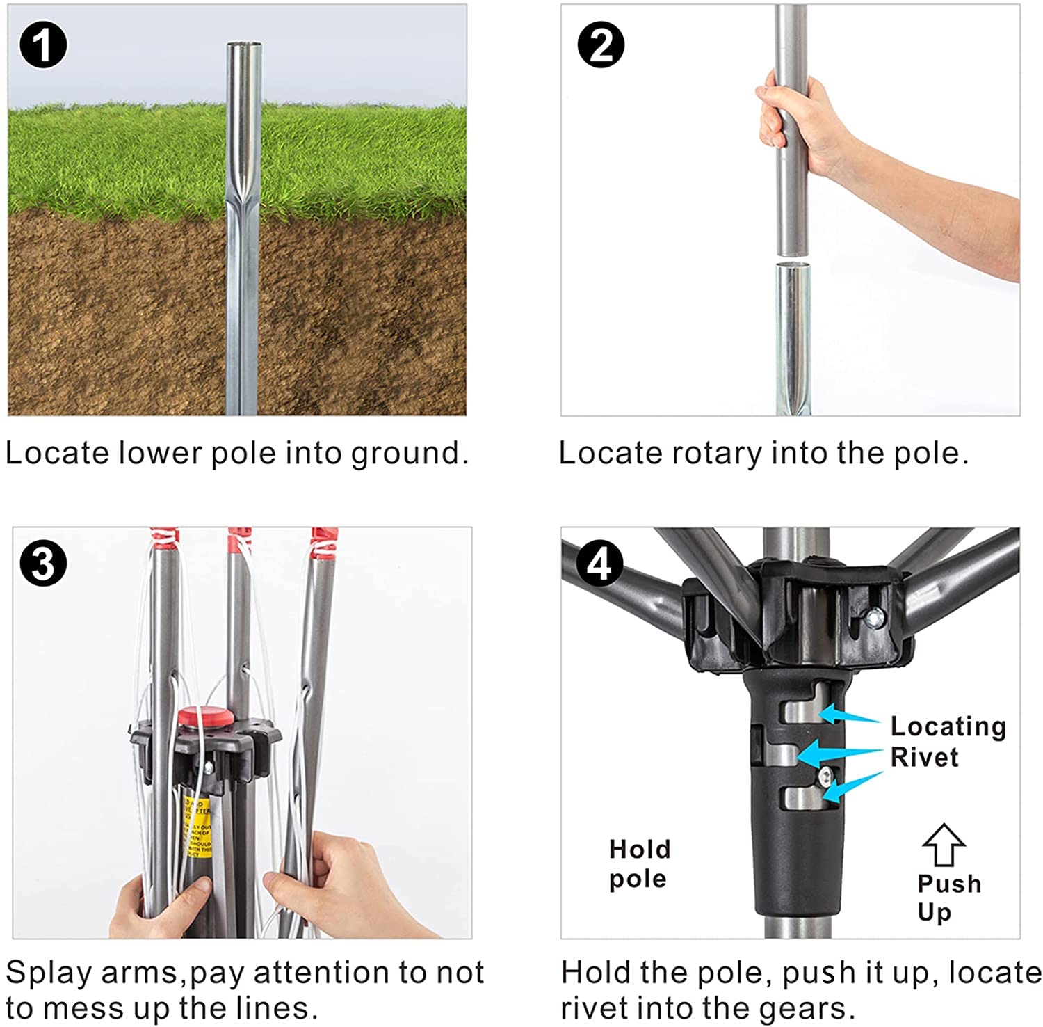 Buy tradefirst 60m Heavy Duty Rotary Clothes Airer, Folding 4 Arm