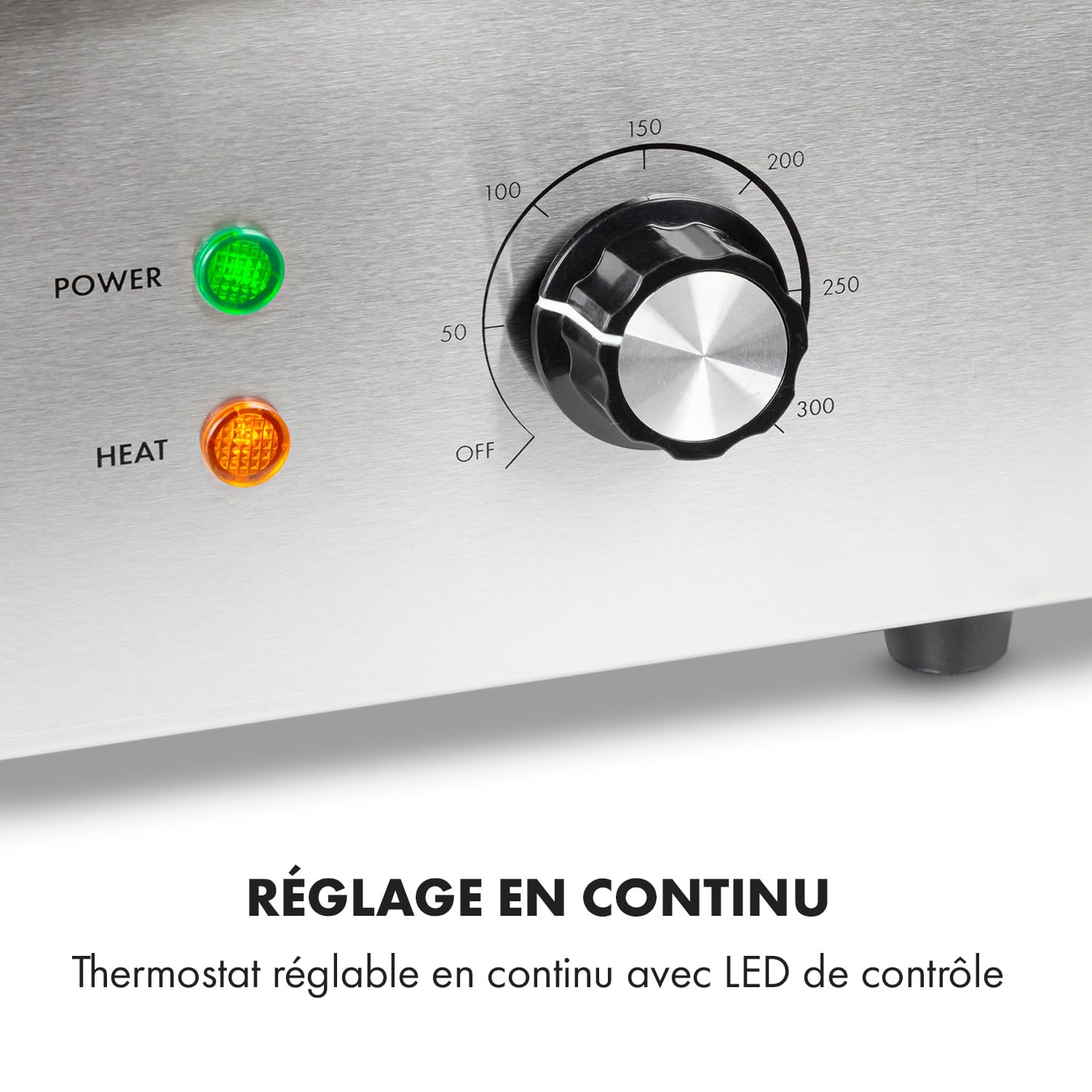 Klarstein Griglia elettrica, piastra per barbecue, griglia elettrica, griglia da tavolo, griglia elettrica in acciaio inox, paraspruzzi e contenitore di raccolta, ⅔ liscia e ⅓ scanalata XL: superficie