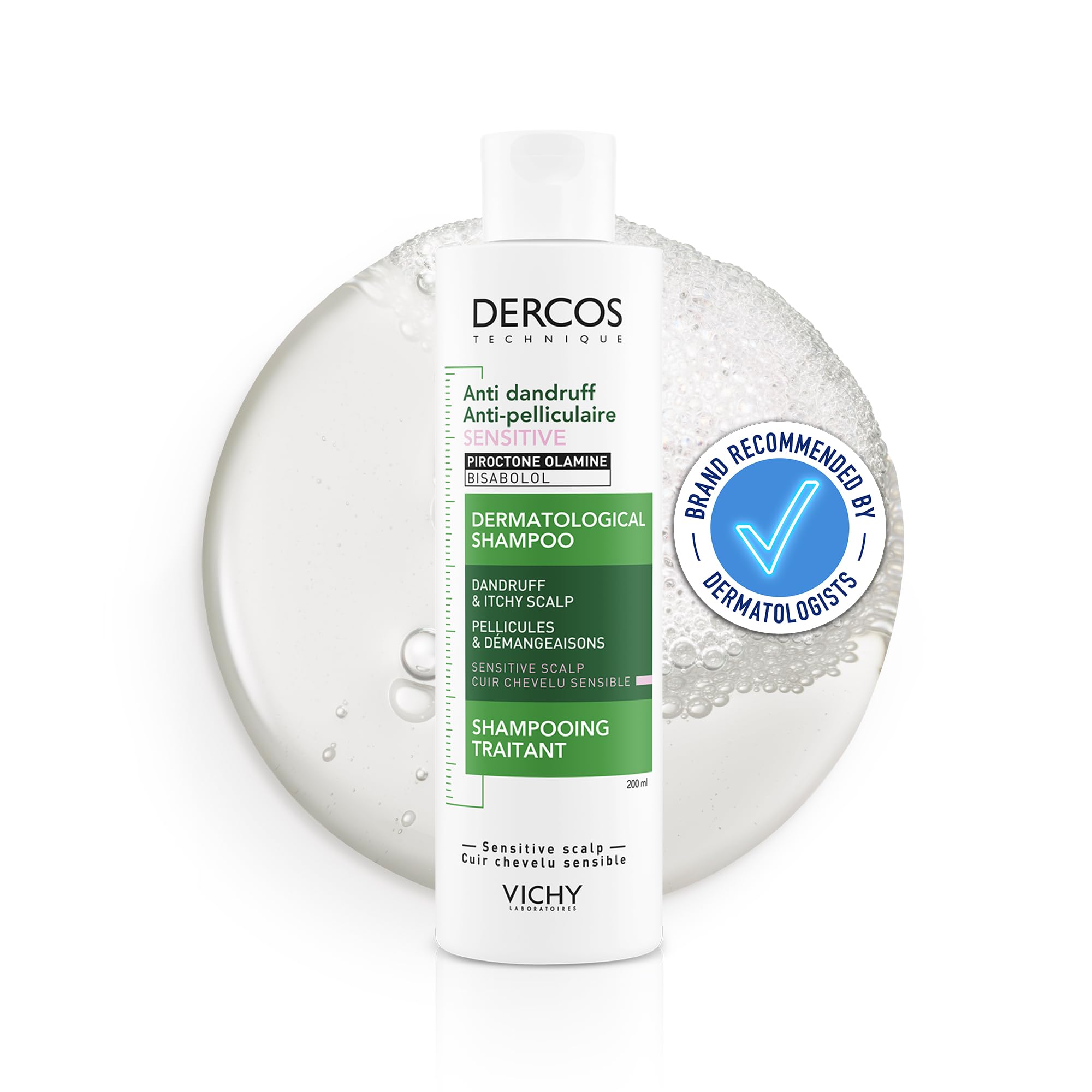 Vichy Dercos Anti-Dandruff and Anti-Itch Shampoo for Sensitive Scalp, 200ml