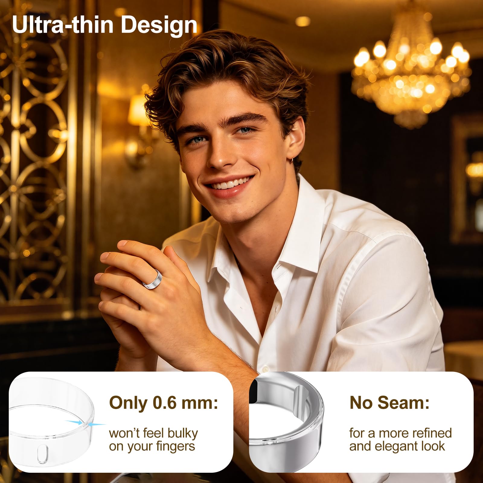 4 Pack Upgraded Ring Covers Compatible with Oura Ring Gen 4/Gen 3, TPU Anti-Scratch Protector Accessories for Oura Ring Cover Jacket for Women Men, Size 8 (Not for Oura Ring 4 Ceramic) - 4