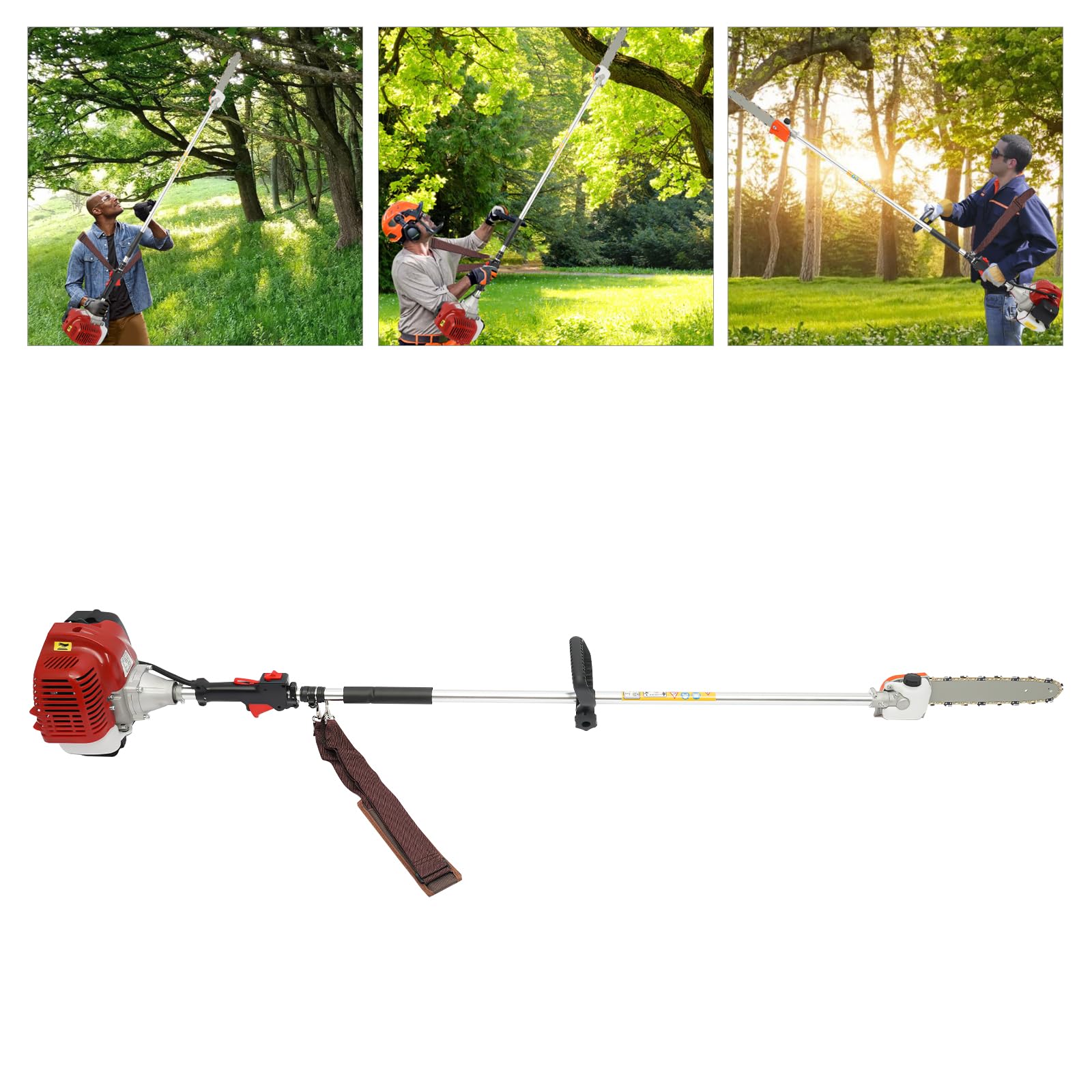 Motosierra de gasolina, motosierra de gasolina, motor de 1,25 kW, mango largo, apto para cortar madera y para el cuidado de árboles en parques y zonas forestales