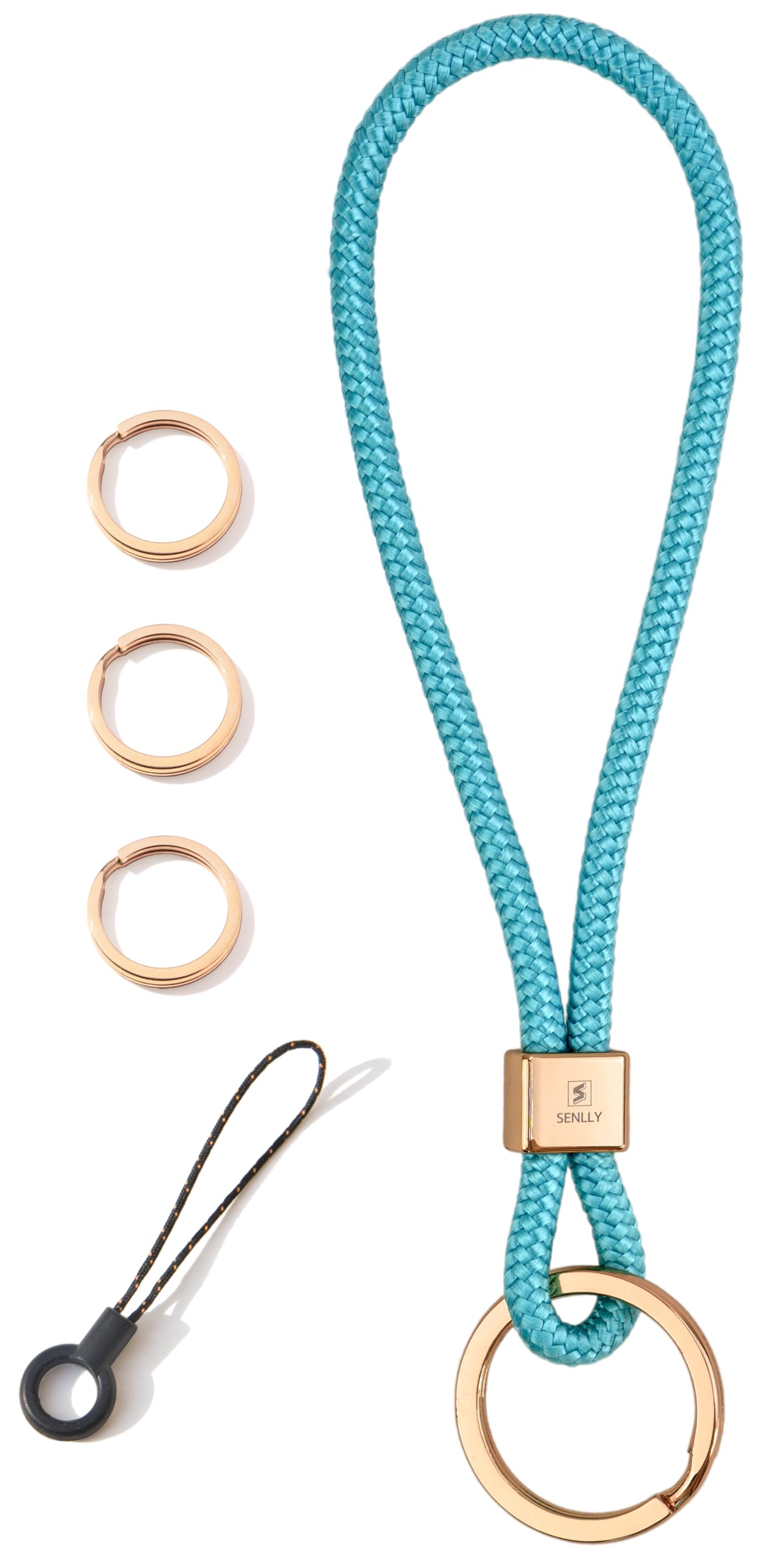 Senlly Unisex 108 Sky Blue Wristlet Lanyard Strap For Keys, Original Minimalist Design Wrist Keychain Holder