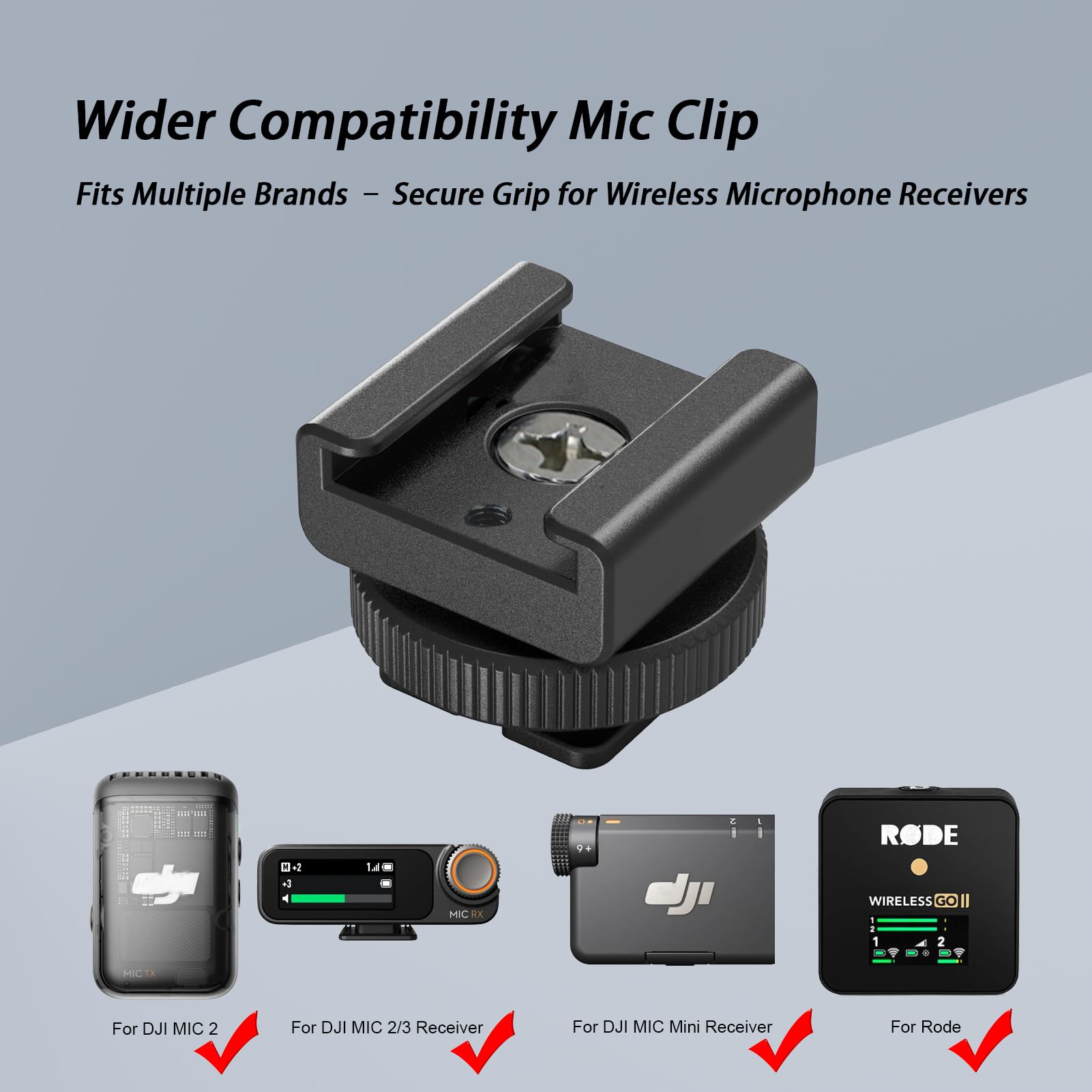 Amazon.com: 2pcs Cold Shoe Mount Adapter for DJI Mic 3/2/Mini/Rode