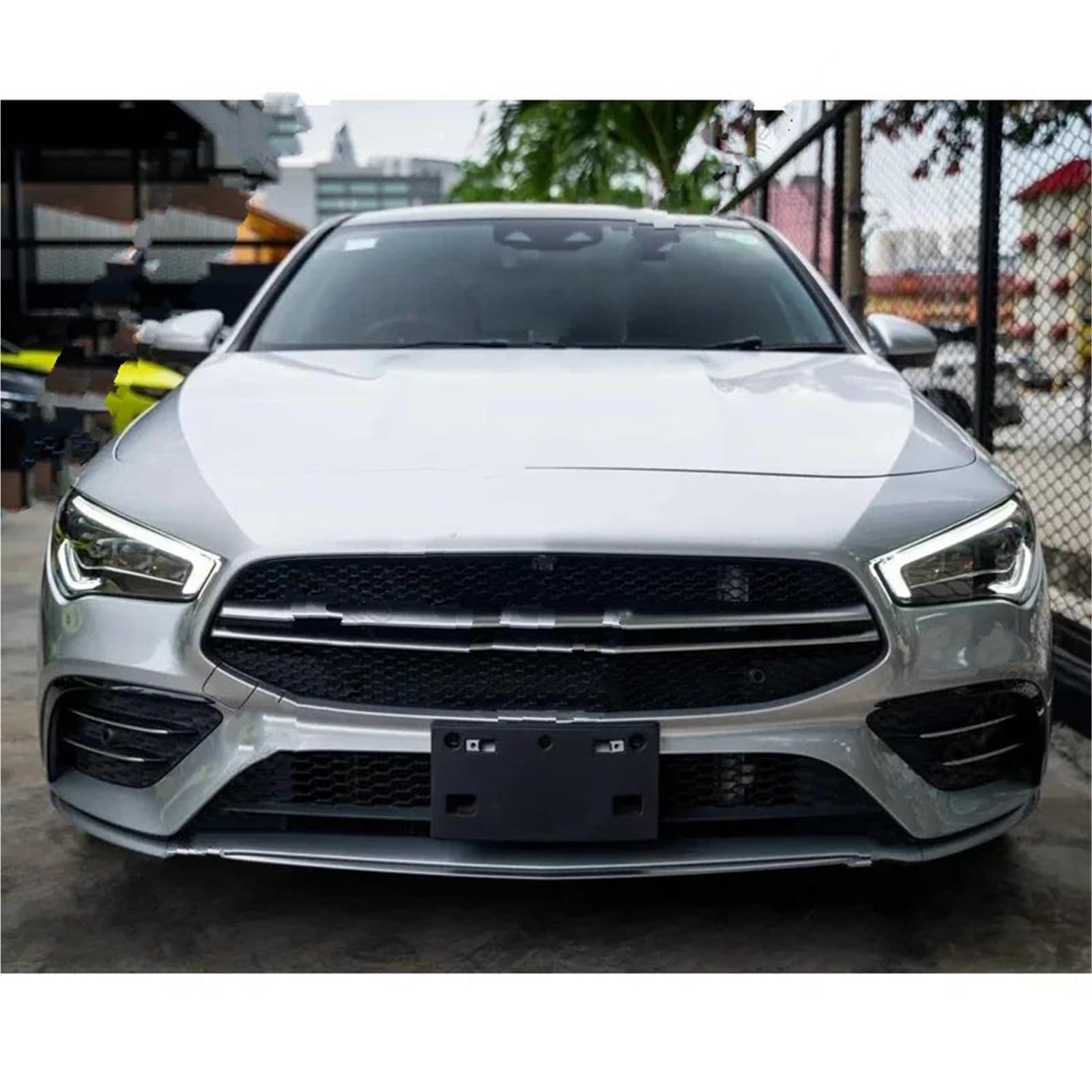 Auto Frontali Paraurti Spoiler Per Mercedes Per Benz CLA C118 Per AMG 2020-2024 2 pezzi Paraurti anteriore auto Spoiler Splitter Canard Prese d'aria(Nero lucido)