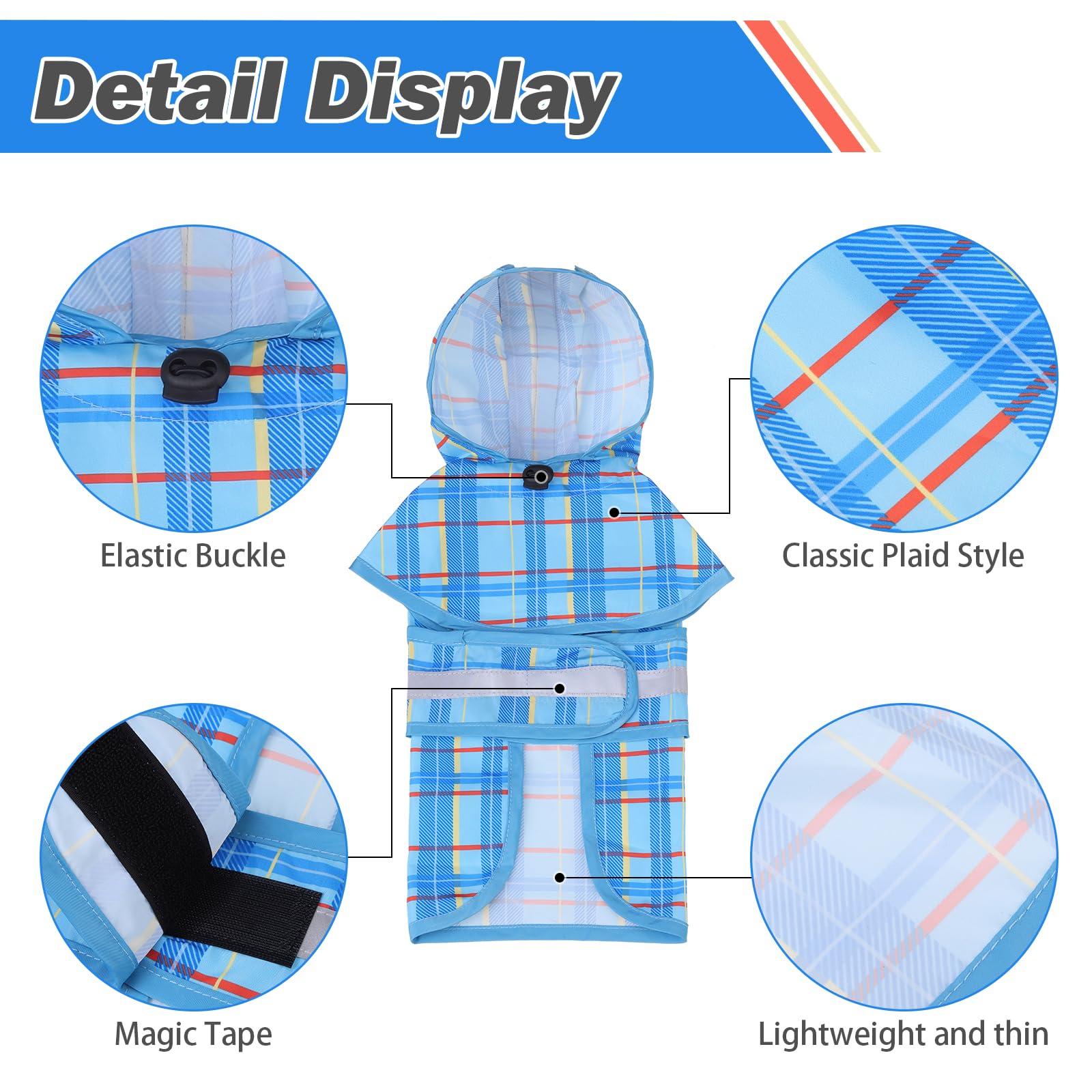 KOOLTAIL Dog Raincoat Hooded Slicker Poncho with Leash Hole - Image 4