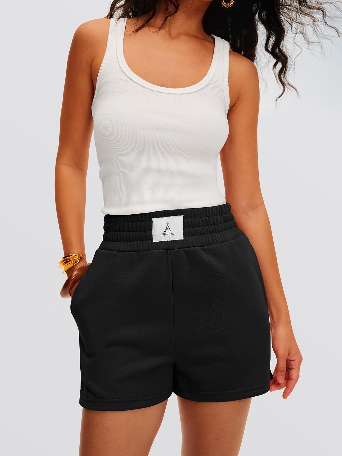 ANRABESS Womens Soft Athletic Shorts, Casual High Waist Summer Shorts, All-Day Cozy for Gym, Workout & Lounge