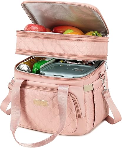 AIJIEKE Lonchera aislada, bolsa grande a prueba de fugas de doble cubierta para el trabajo, doble capa, reutilizable para adultos, para picnic,