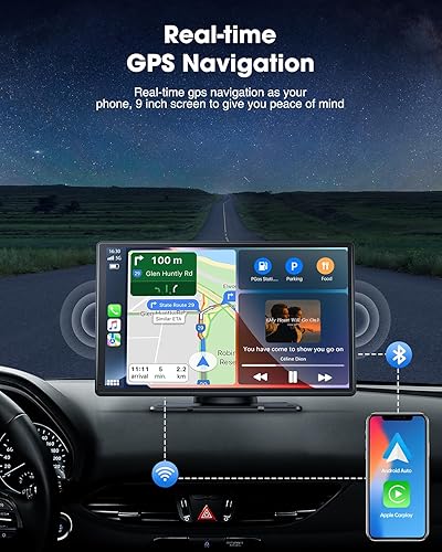 Miniatura 5 de TOUARDGO - Estéreo portátil inalámbrico para automóvil Apple Carplay Android Auto con pantalla táctil HD IPS de 7 pulgadas, radio Bluetooth 5.0,