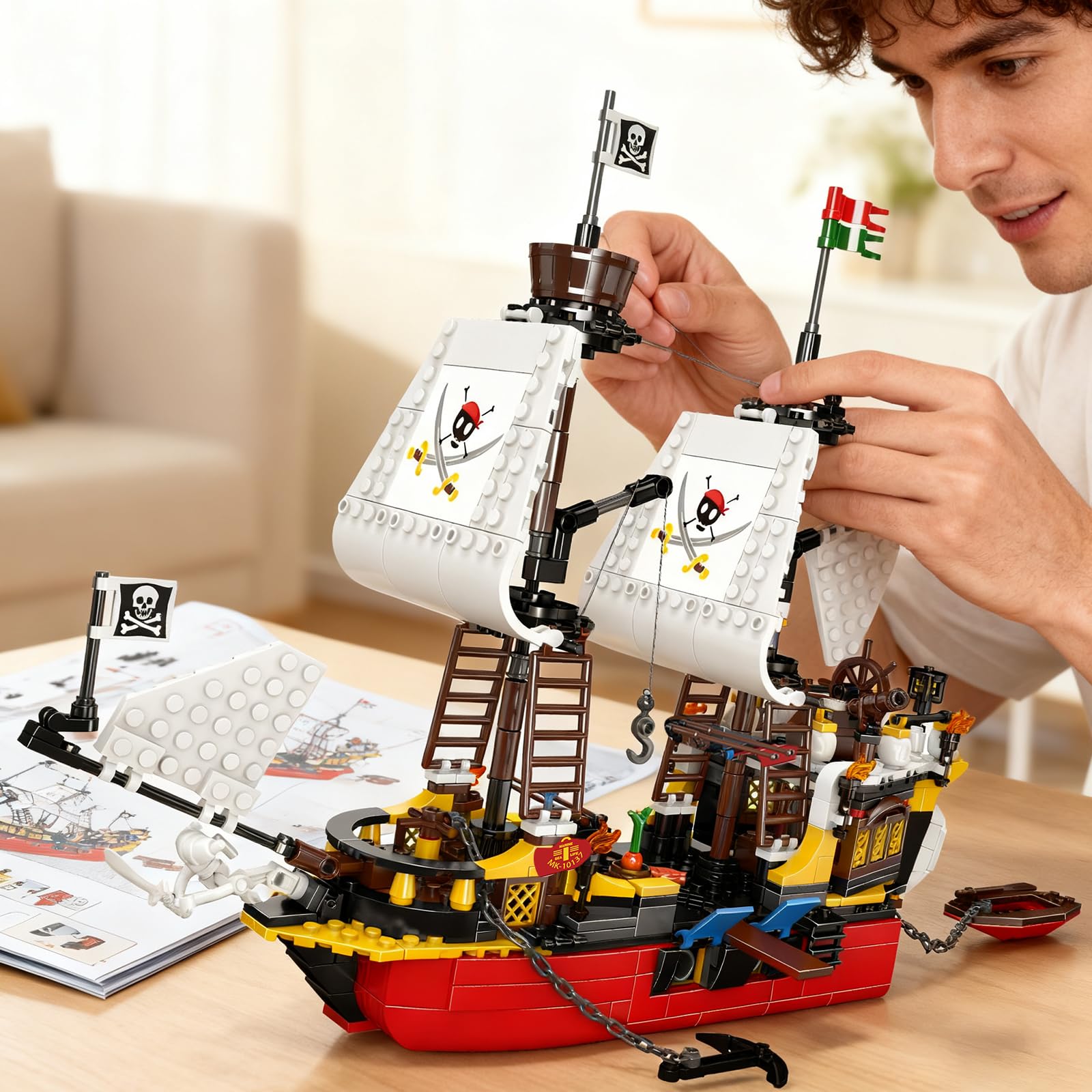 Sosuy Costruzioni per Bambini Nave Pirata, Brigantino Redbeard's Revenge Giocattoli Ragazzi 8+, Regali di Natale Compleanno Ragazzi Bambini Ragazze Teen Adulti 928 PZ