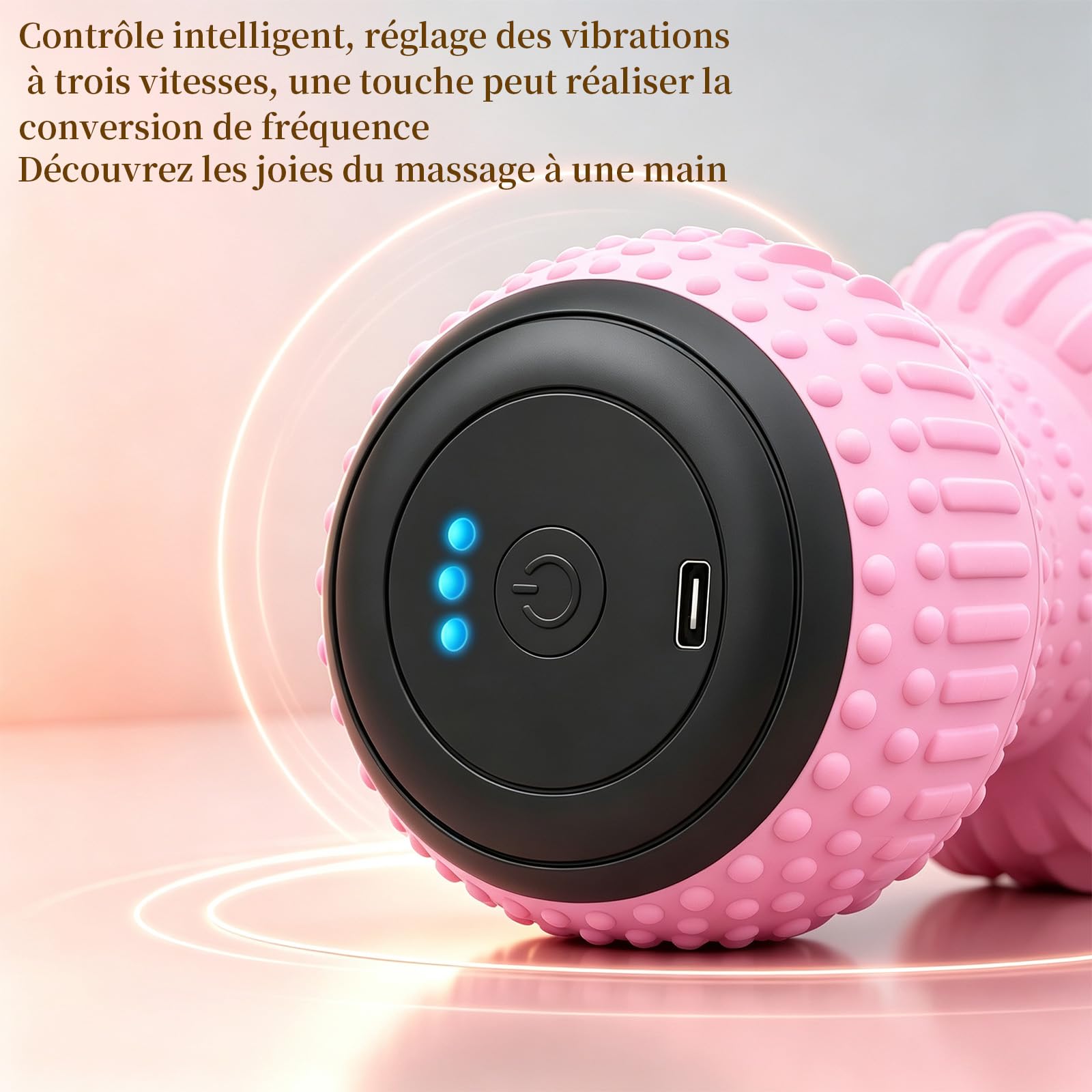 Masseur Vibrant Plantaire, Rouleau Massage Pied, Balle de Massage Vibrante
