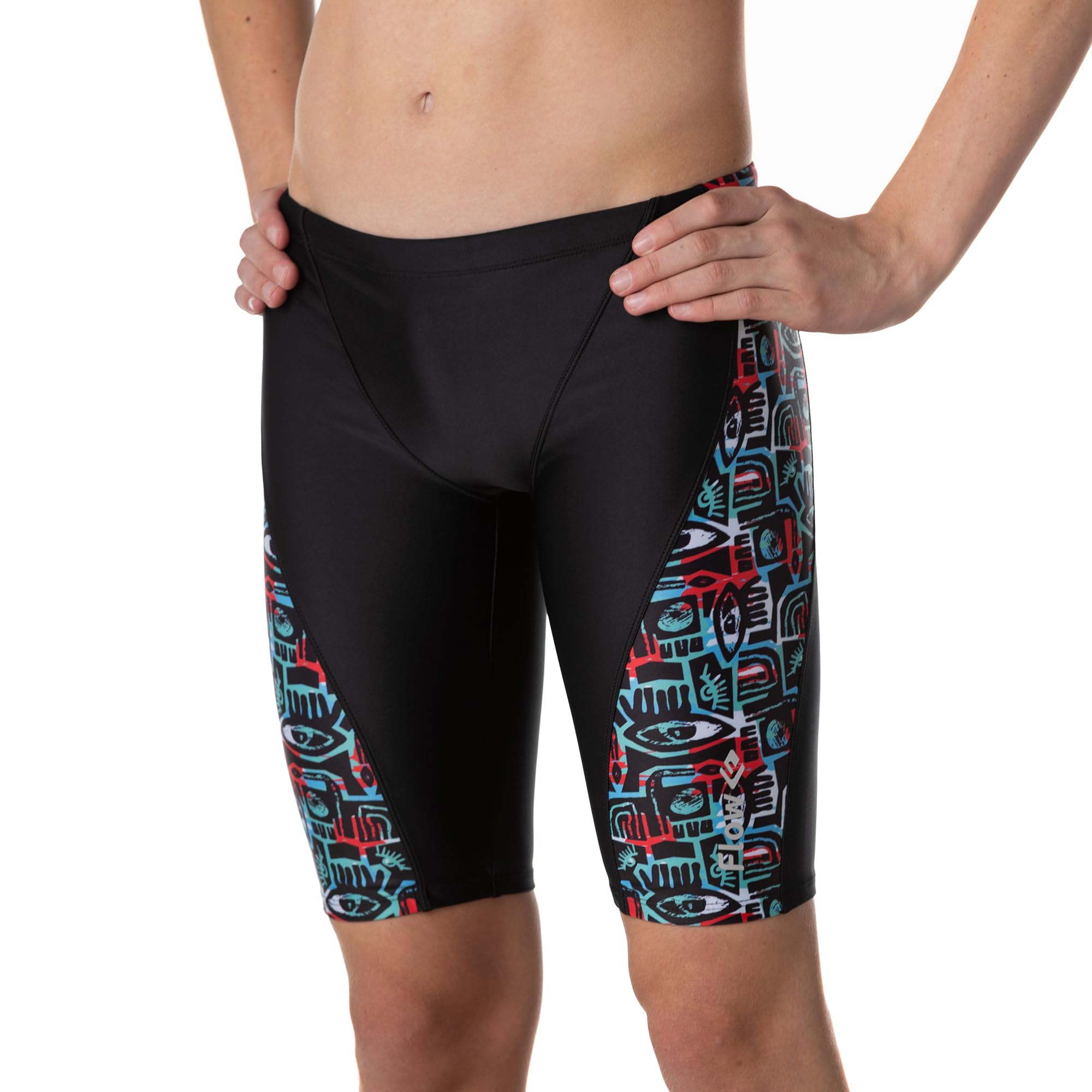 Flow Splice Jammer Swimsuits - Swim Jammers for Swimming in Boys Size 21 to 32 (Jungle Boogie 25)