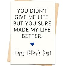 IDU Step Dad Fathers Day Card, Step Dad & Bonus Dad Fathers Day Card Gifts, Happy Fathers Day Cards Gifts Decorations for Stepdad, Emotional Stepfather Appreciation Cards with Envelope