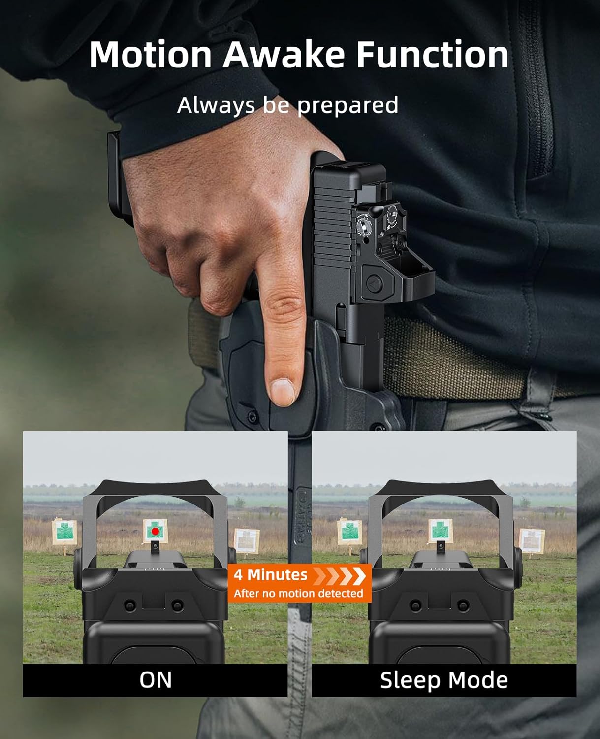 EZshoot Full Sized Red/Green Dot Motion Awake Optic for Pistols, 2MOA Dot, 12 Brightness Adjustment Red/Green Dot Scope, Suitable for RMR, Open Reflex Optics with Adapter Plate for MOS and Picatinny.