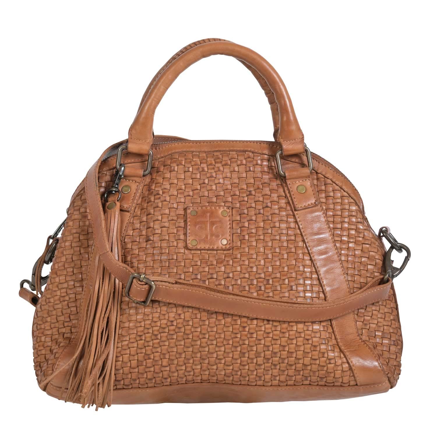 STS RanchwearWomens Sweetgrass Sansa Distressed Tan Leather Satchel Bag